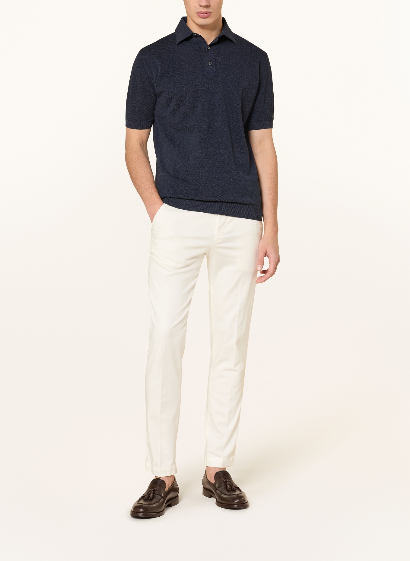 LARDINI piqué polo shirt: DARK BLUE