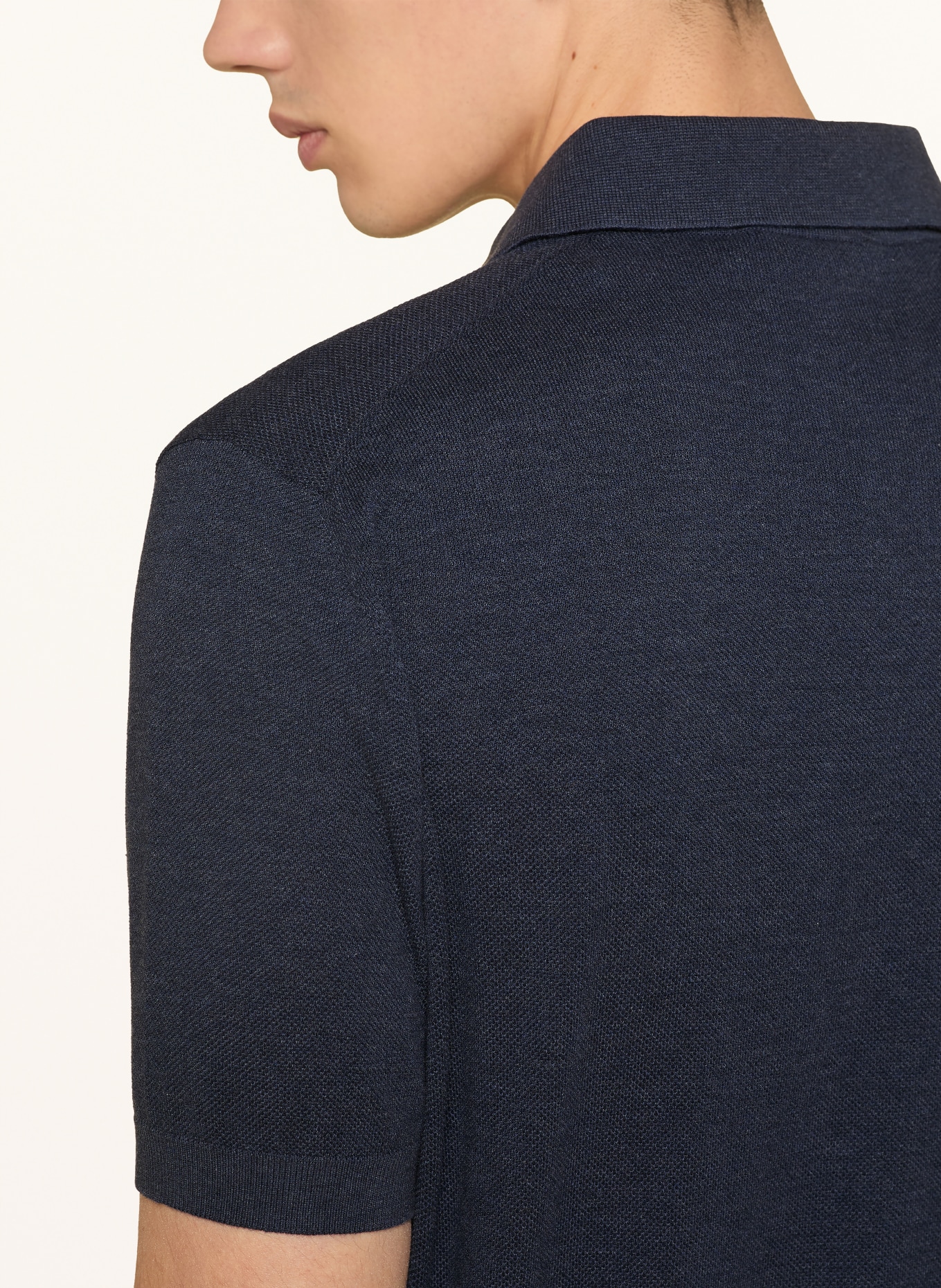 LARDINI piqué polo shirt: DARK BLUE