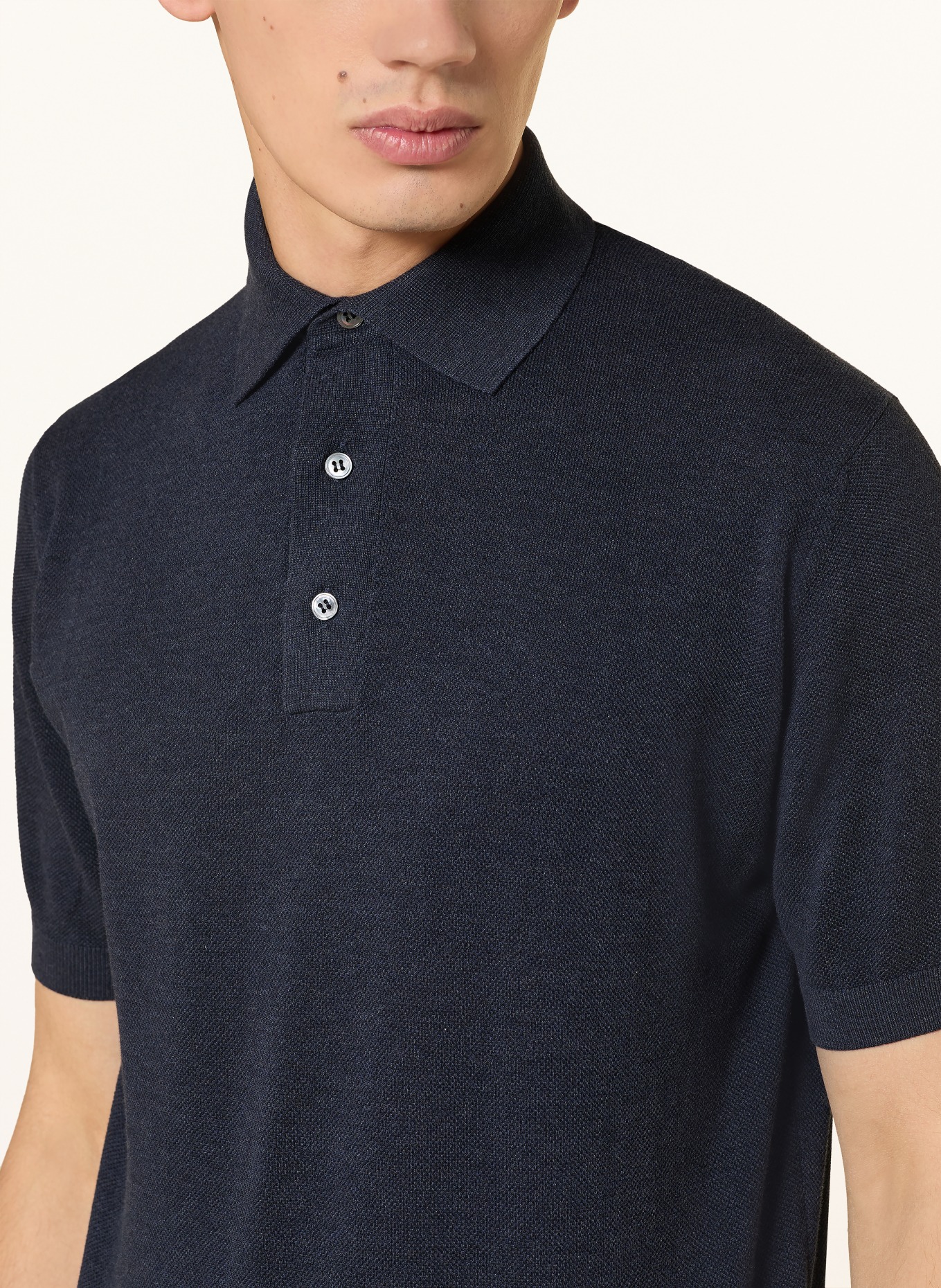 LARDINI piqué polo shirt: DARK BLUE