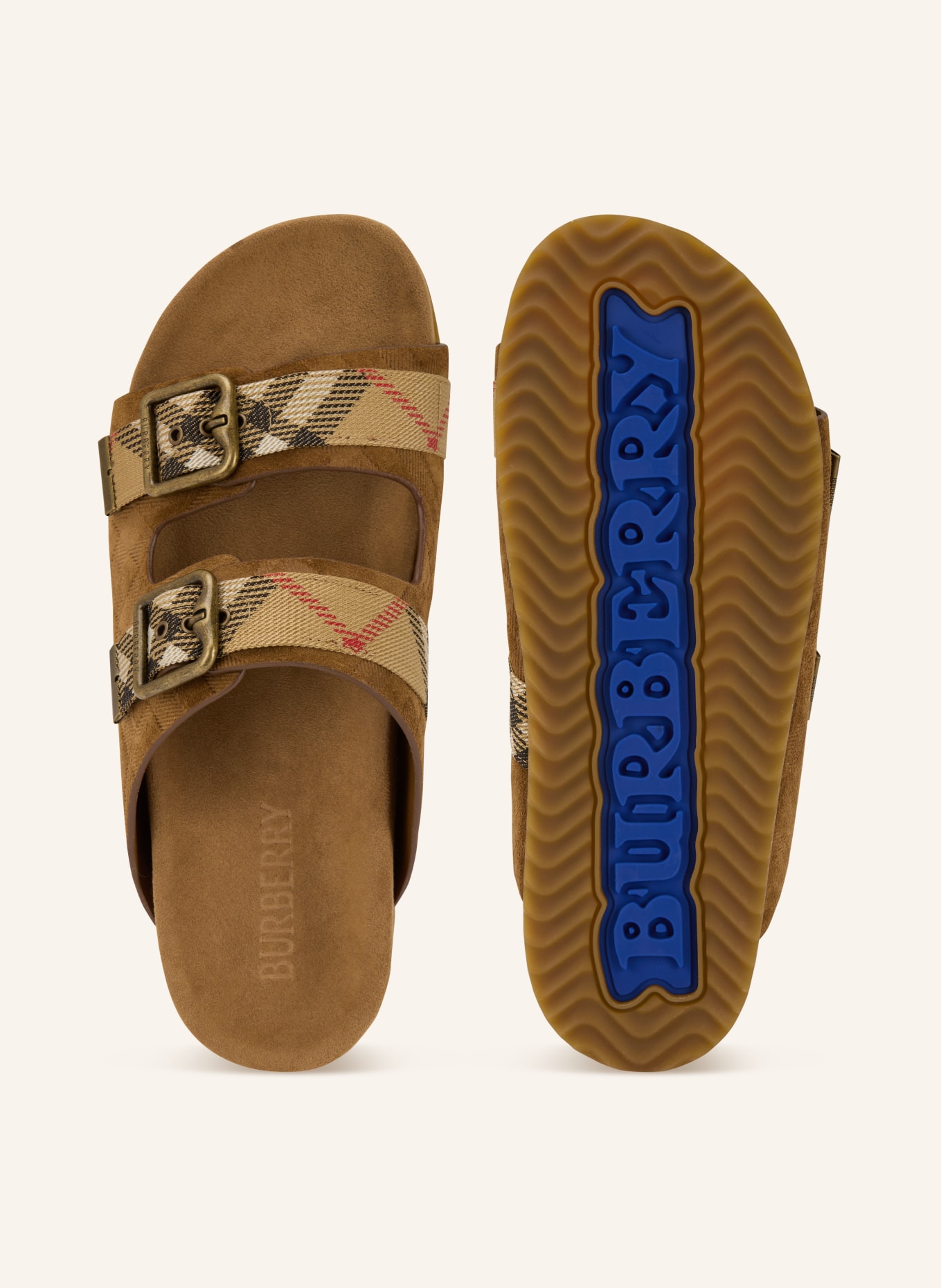 BURBERRY Pantoletten URCHIN: CAMEL / ROT / SCHWARZ