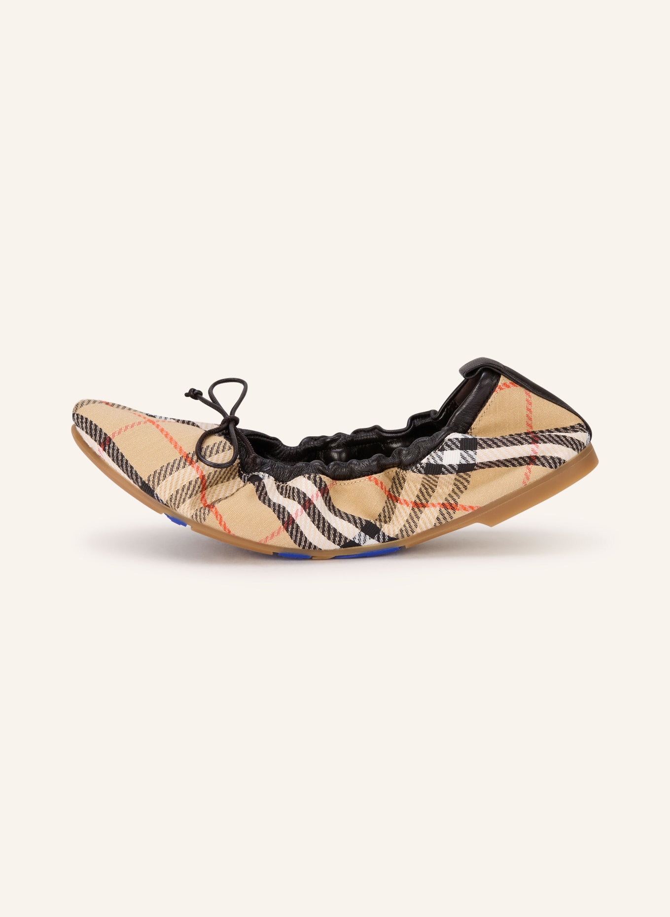 BURBERRY Baleriny FAWN: BEŻOWY / CZERWONY / CZARNY