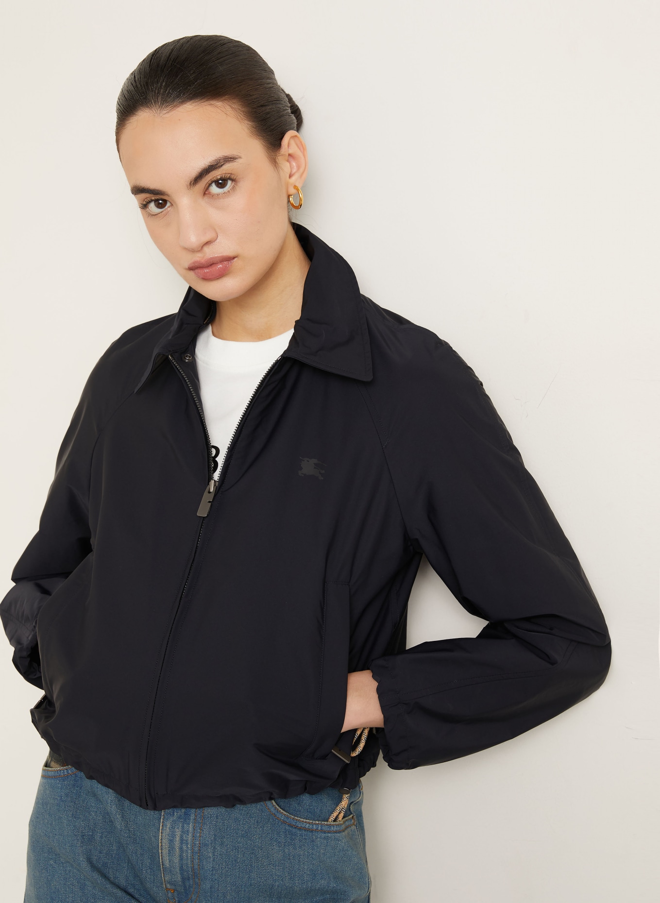 BURBERRY Jacke NEWCOTT mit abnehmbarer Kapuze: SCHWARZ / BEIGE / ROT