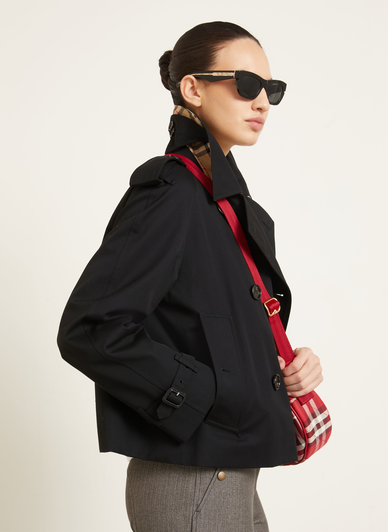 BURBERRY HALTYE trench coat: BLACK