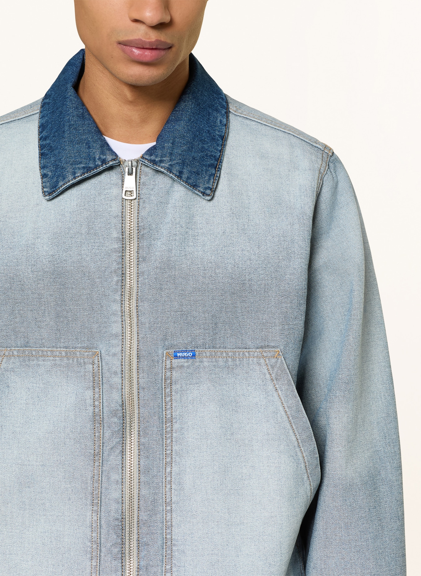 HUGO Jeansjacke TALIAN: 459 LIGHT/PASTEL BLUE