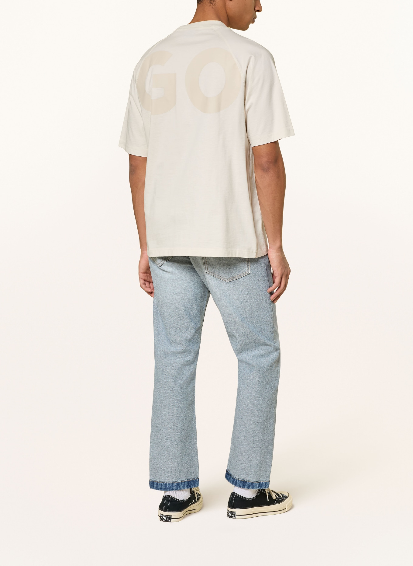 HUGO T-Shirt NALFTEE: BEIGE