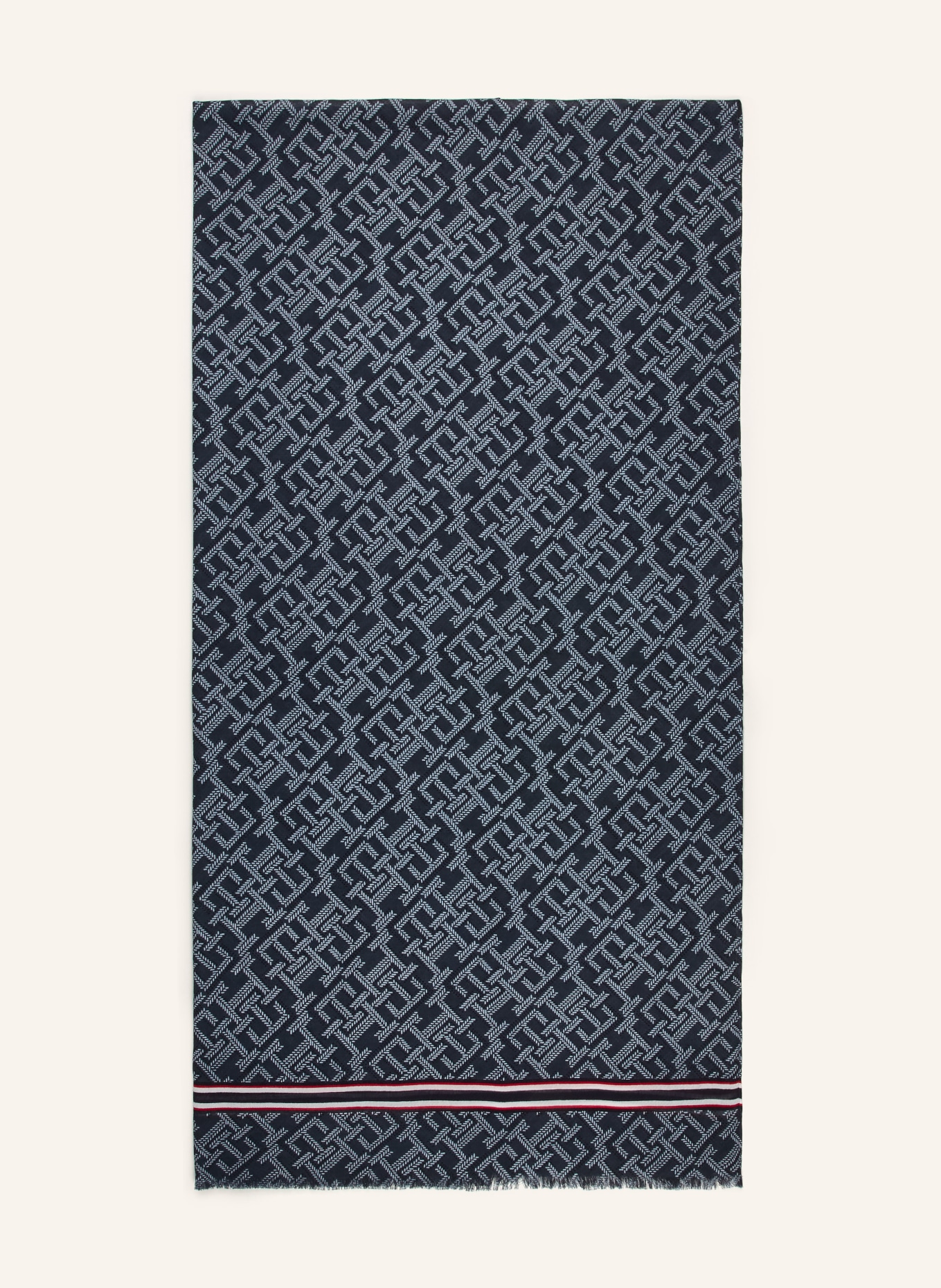 TOMMY HILFIGER Schal: DUNKELBLAU / ROT / WEISS