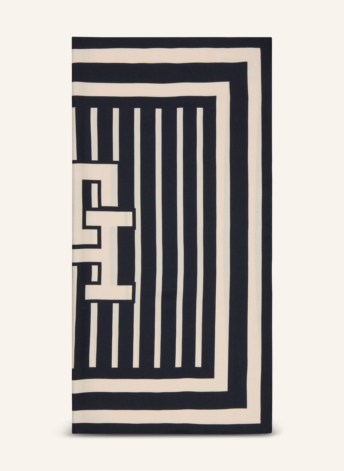 TOMMY HILFIGER Seidentuch: DUNKELBLAU / ECRU