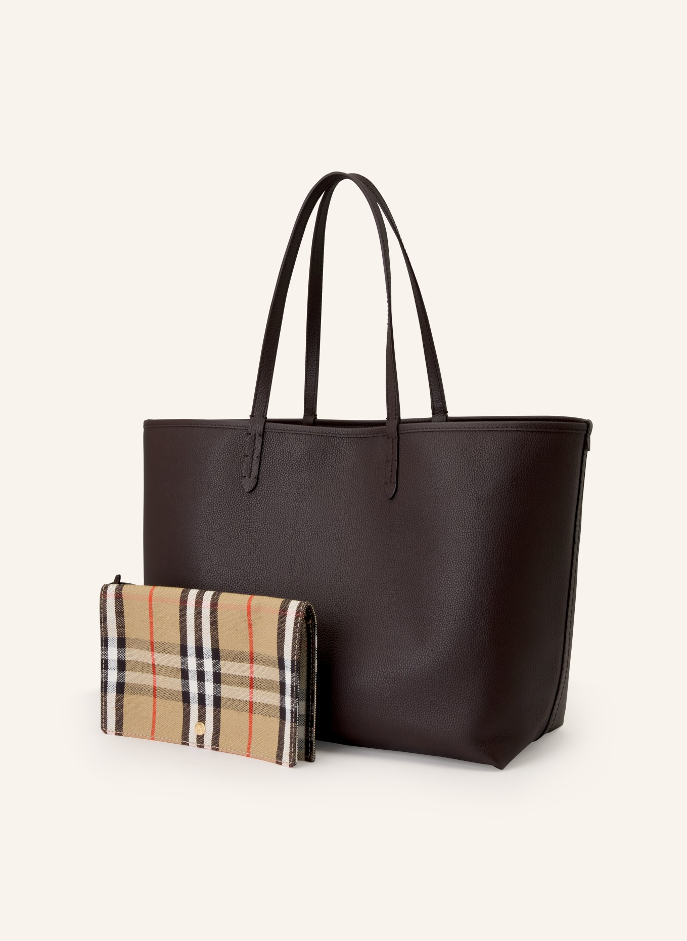 BURBERRY Shopper BLOOMSBURY MEDIUM zum Wenden: DUNKELBRAUN / BEIGE / WEISS