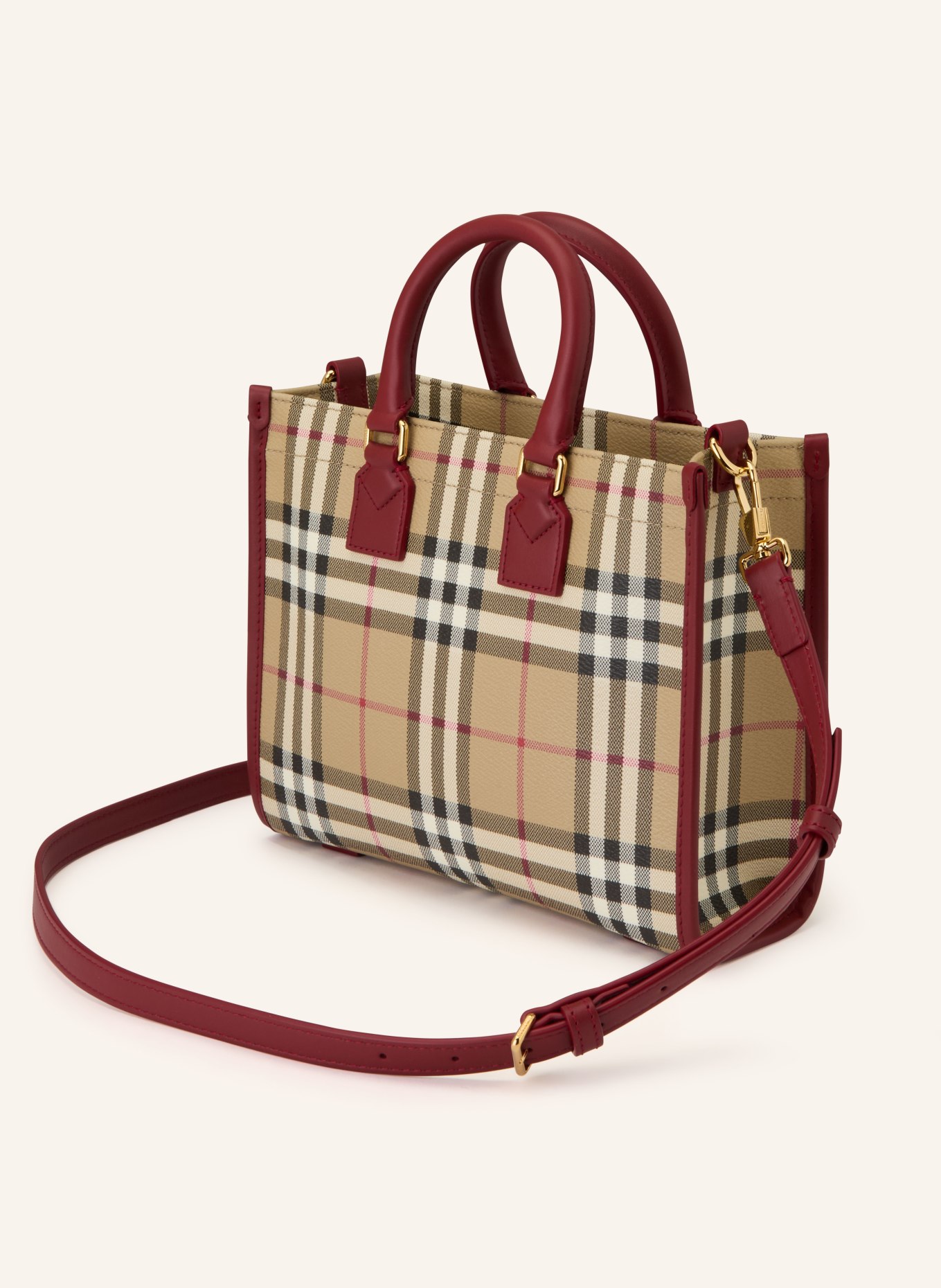BURBERRY Torebka FREYA: BEŻOWY / CIEMNOCZERWONY / CZARNY