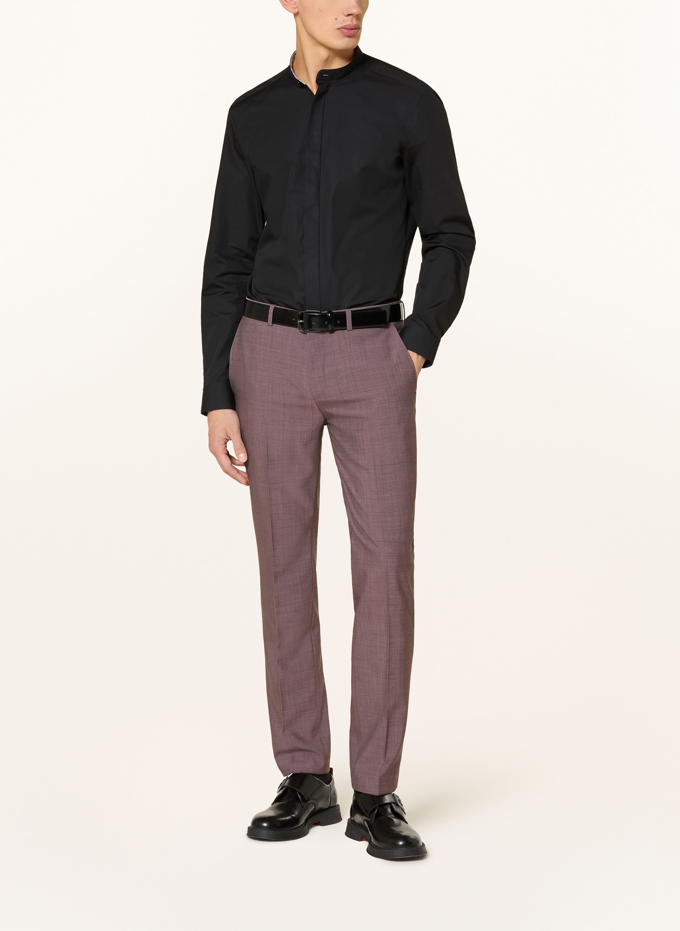 HUGO Hemd KALEB Slim Fit mit Stehkragen: SCHWARZ