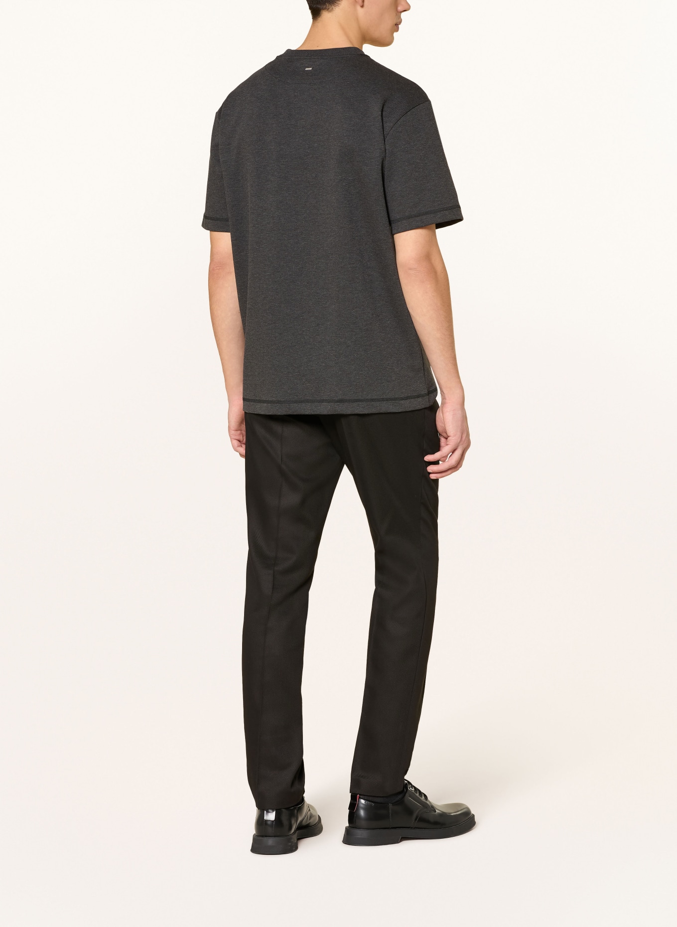 HUGO T-Shirt DILANSO: DUNKELGRAU / SILBER / SCHWARZ