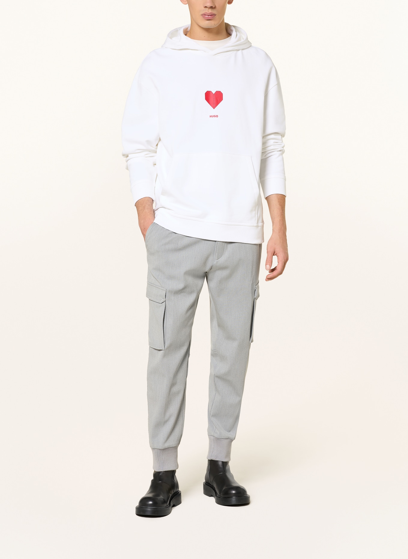 HUGO Hoodie DALENTINOS: WEISS