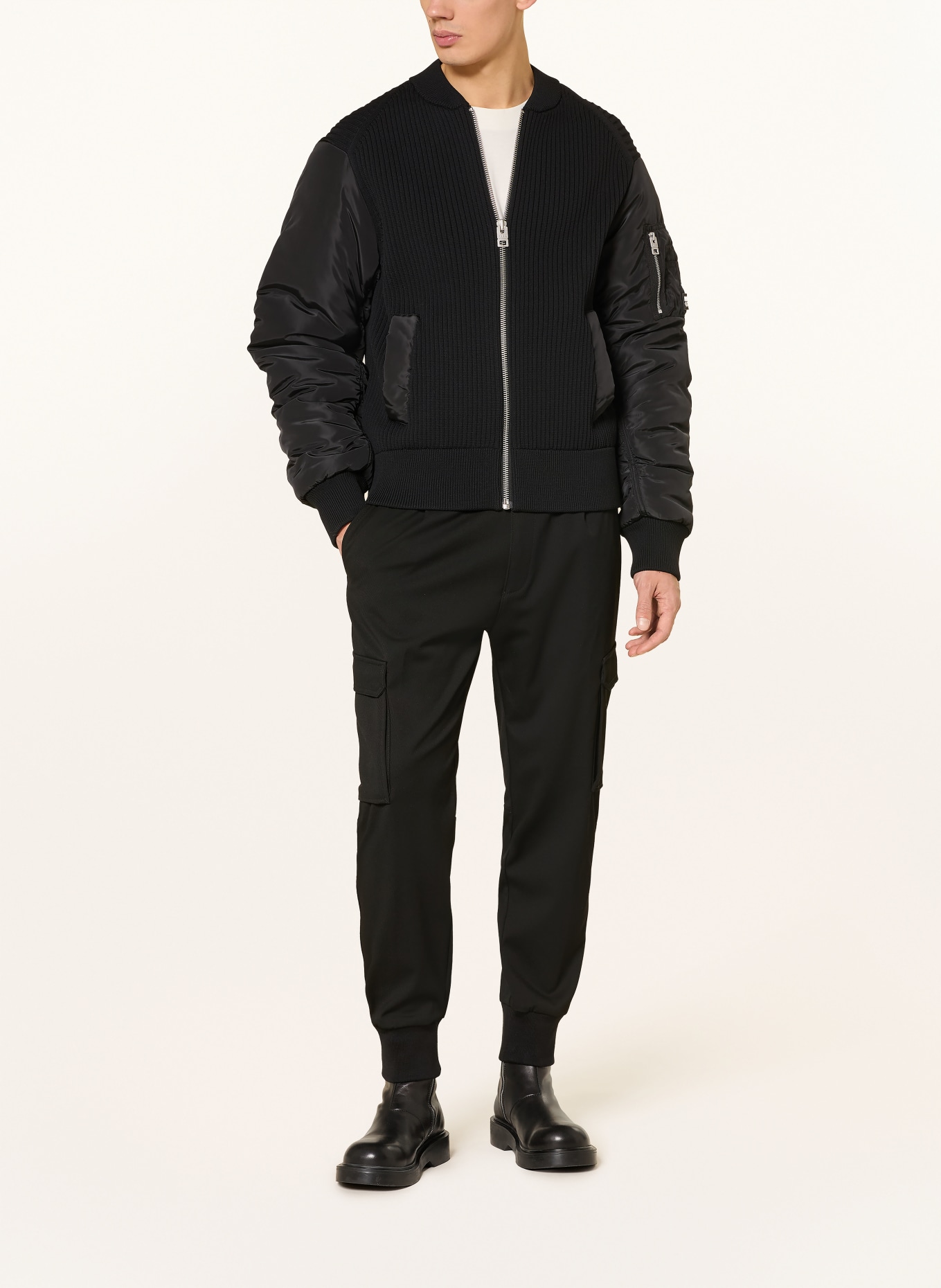 HUGO Cargohose GLAVIN Slim Fit: SCHWARZ