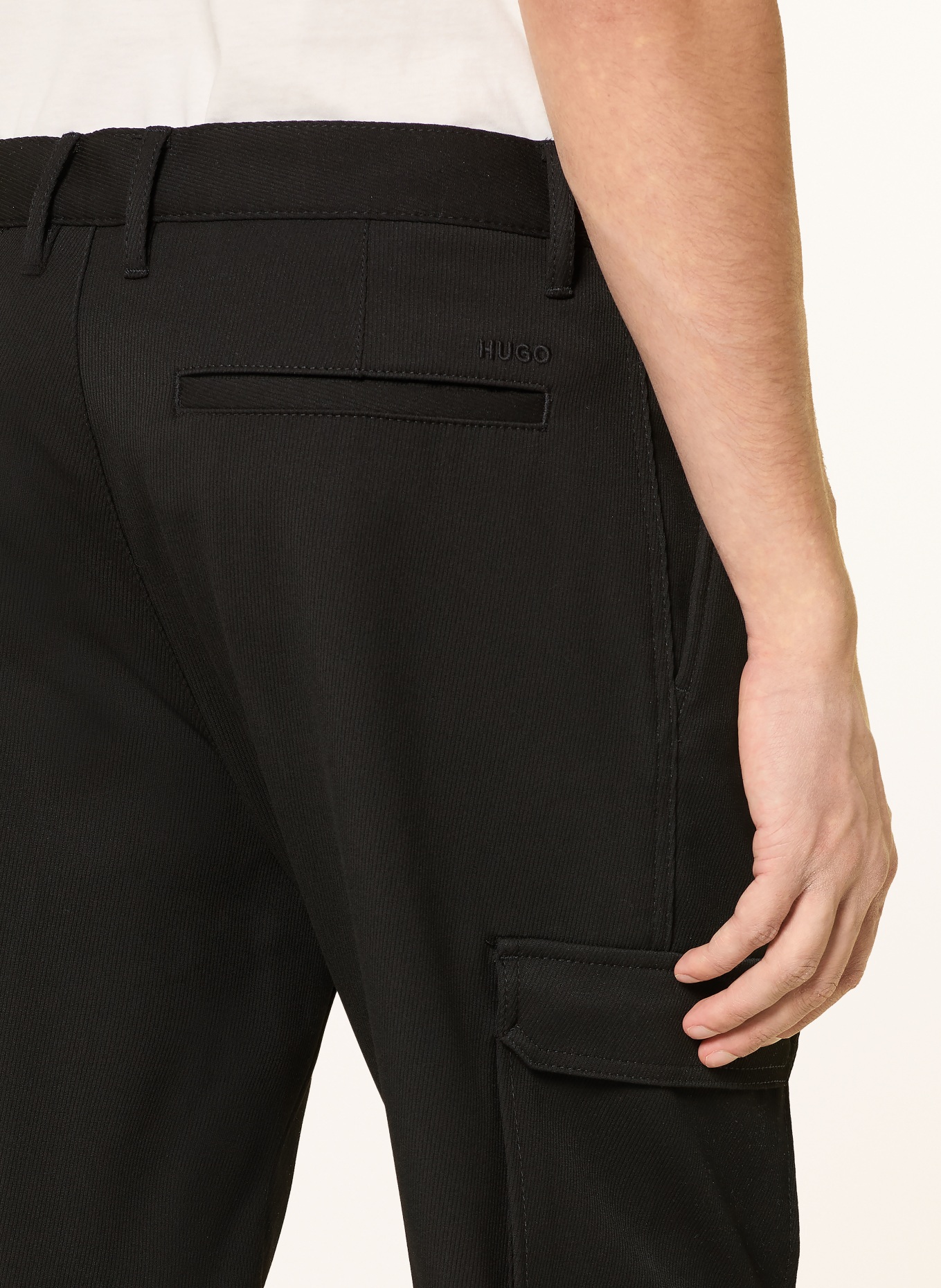 HUGO Cargohose GLAVIN Slim Fit: SCHWARZ