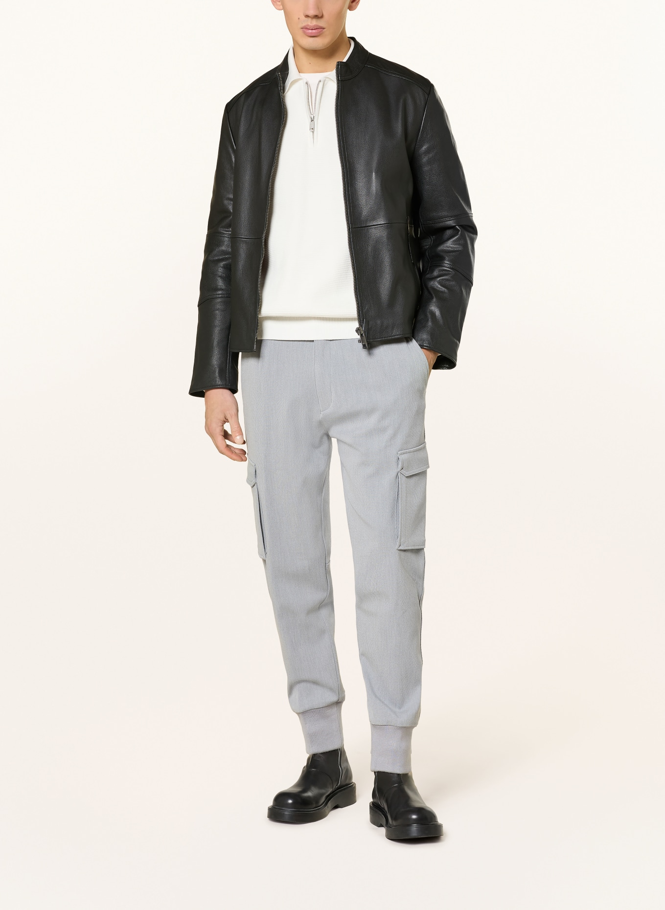 HUGO Cargohose GLAVIN Slim Fit: GRAU