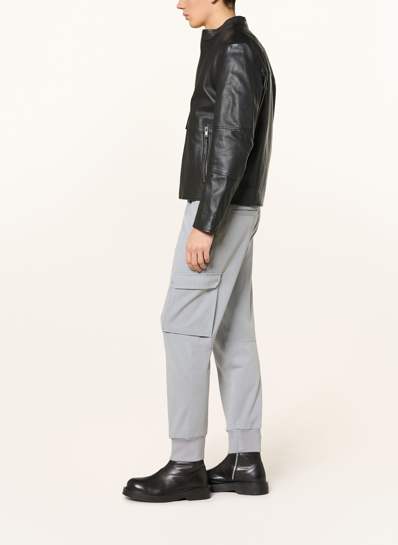 HUGO Cargohose GLAVIN Slim Fit: GRAU