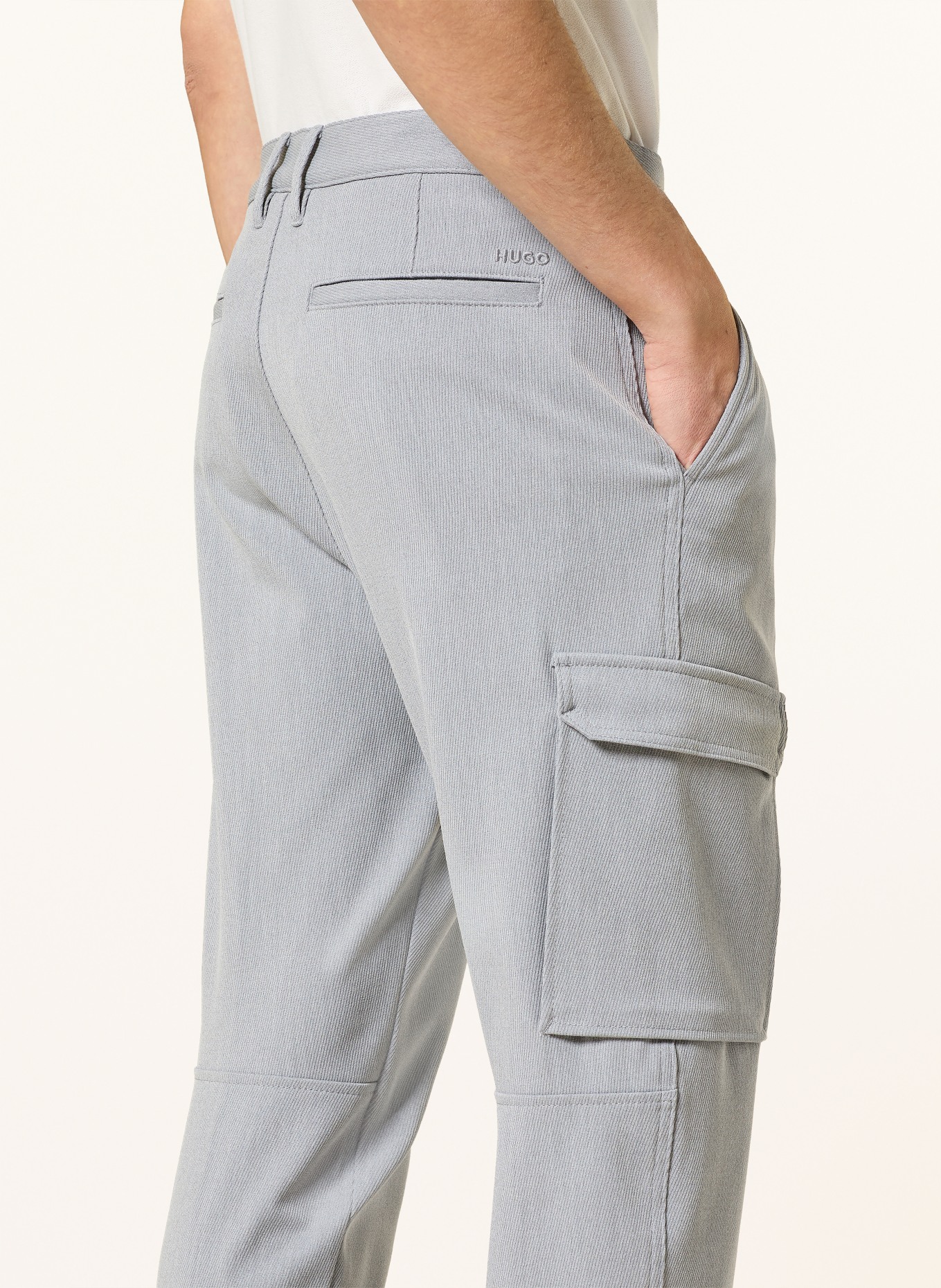 HUGO Cargohose GLAVIN Slim Fit: GRAU