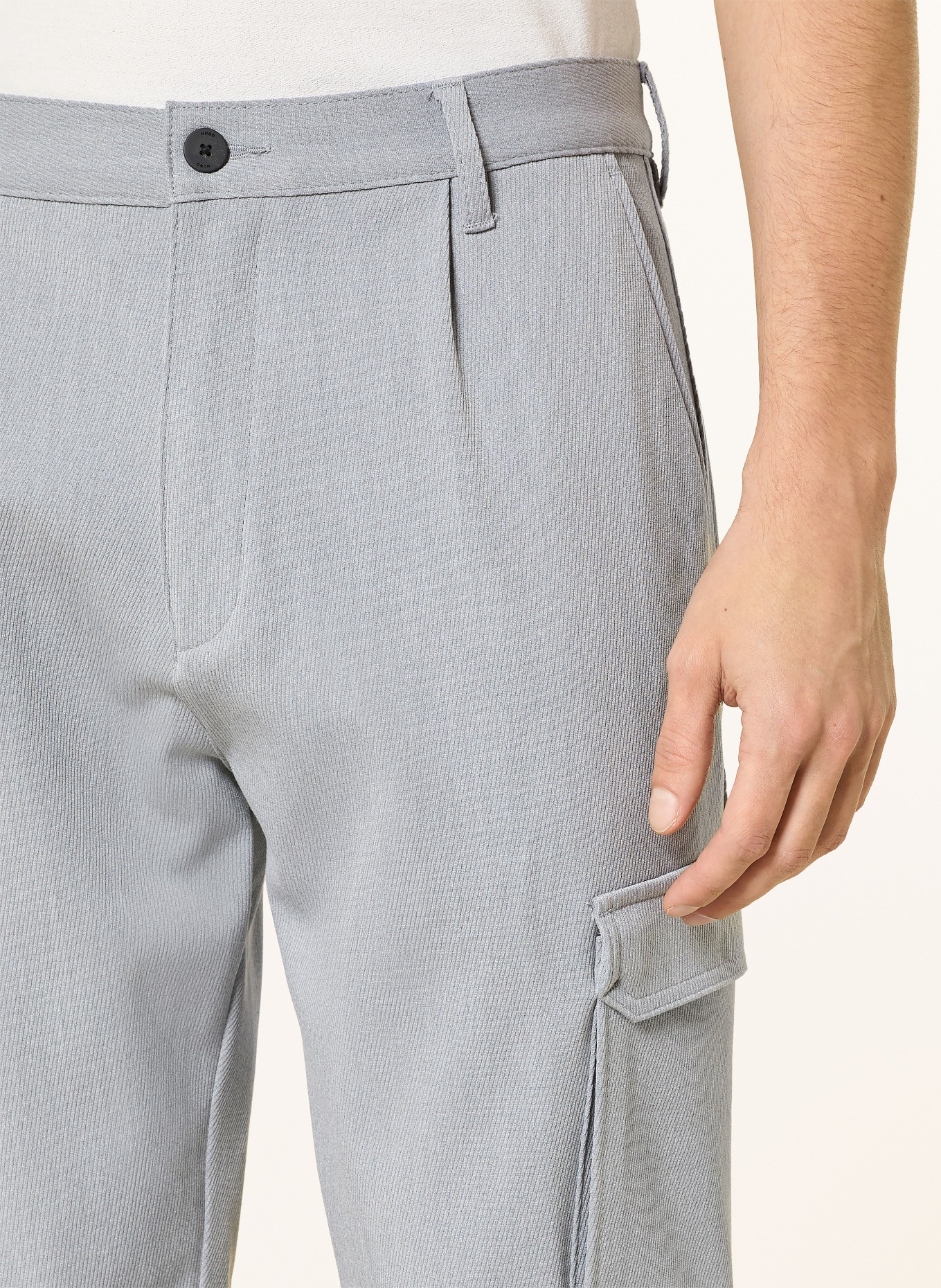 HUGO Cargohose GLAVIN Slim Fit: GRAU