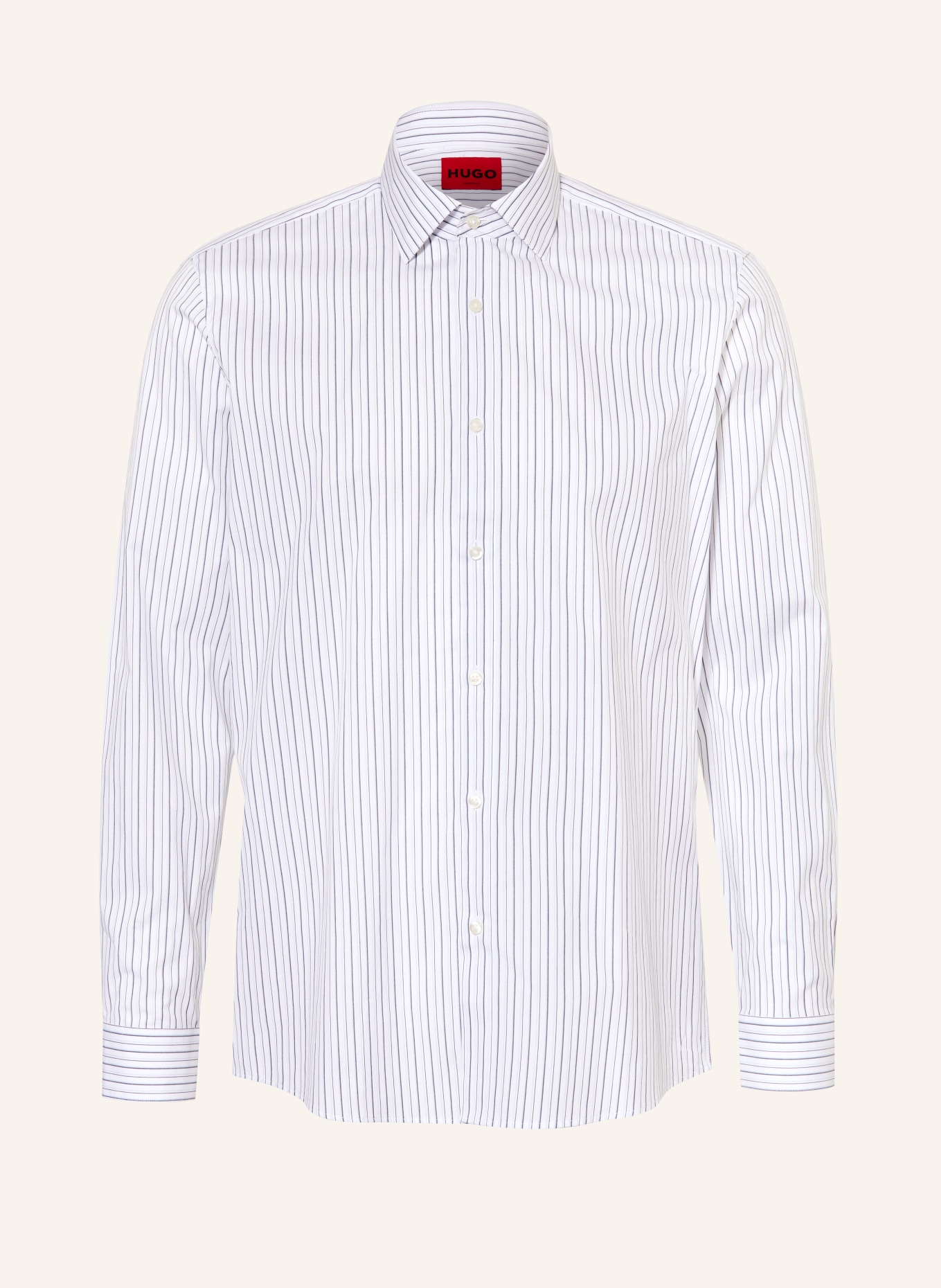 HUGO Hemd VALERIO Modern Fit: WEISS / DUNKELGRAU