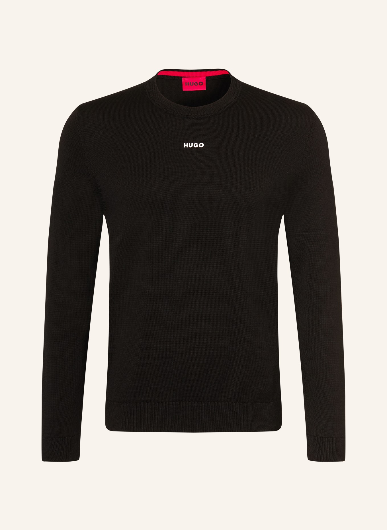 HUGO Pullover SAN CASSIUS: SCHWARZ / WEISS