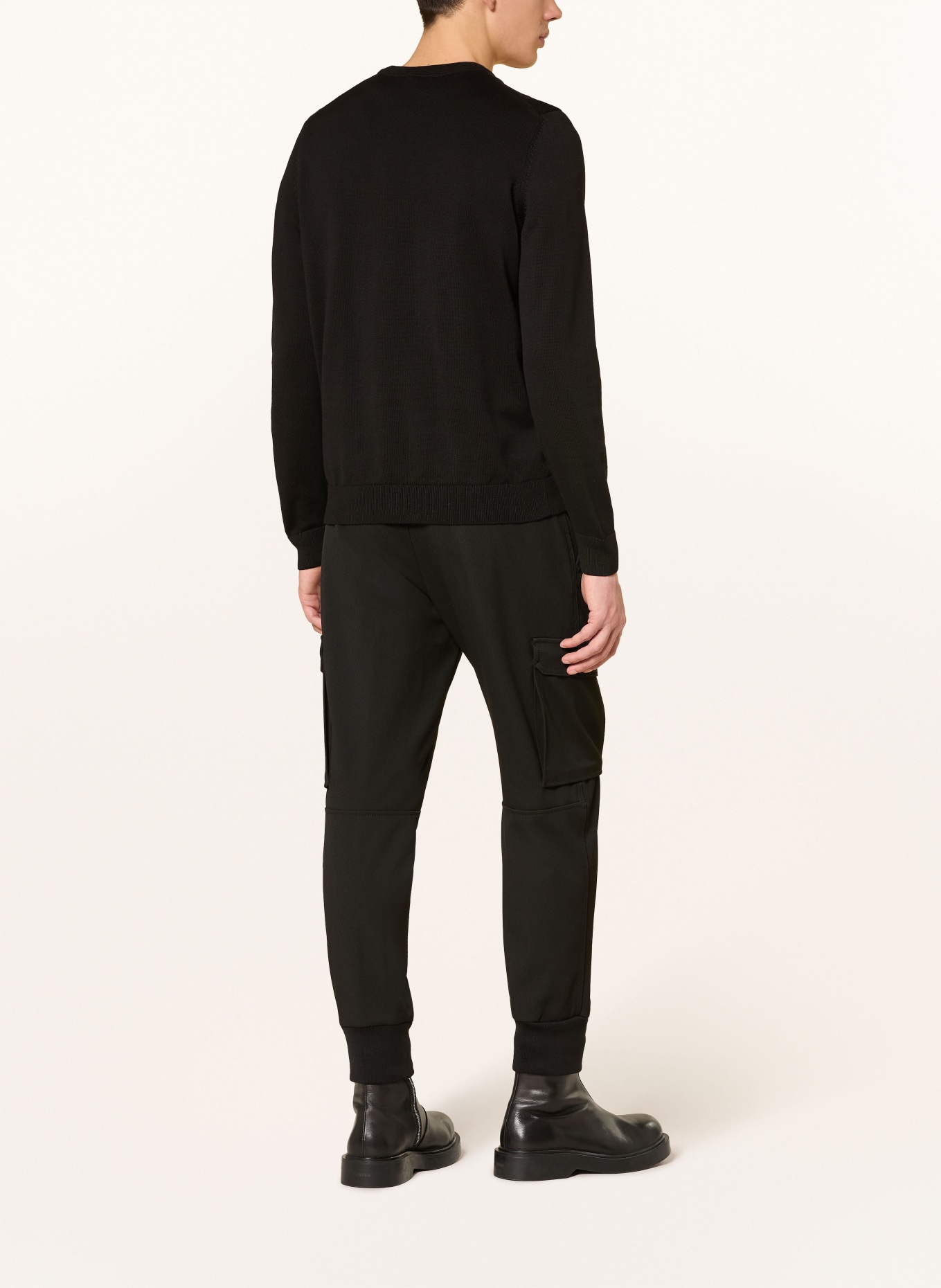 HUGO Pullover SAN CASSIUS: SCHWARZ / WEISS