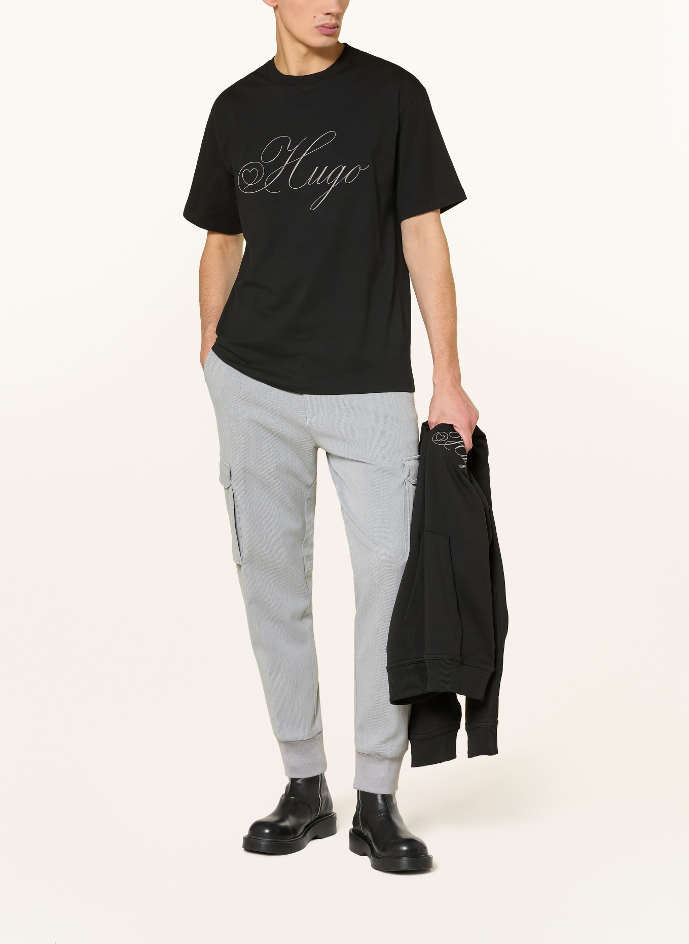 HUGO T-Shirt DALENT: SCHWARZ