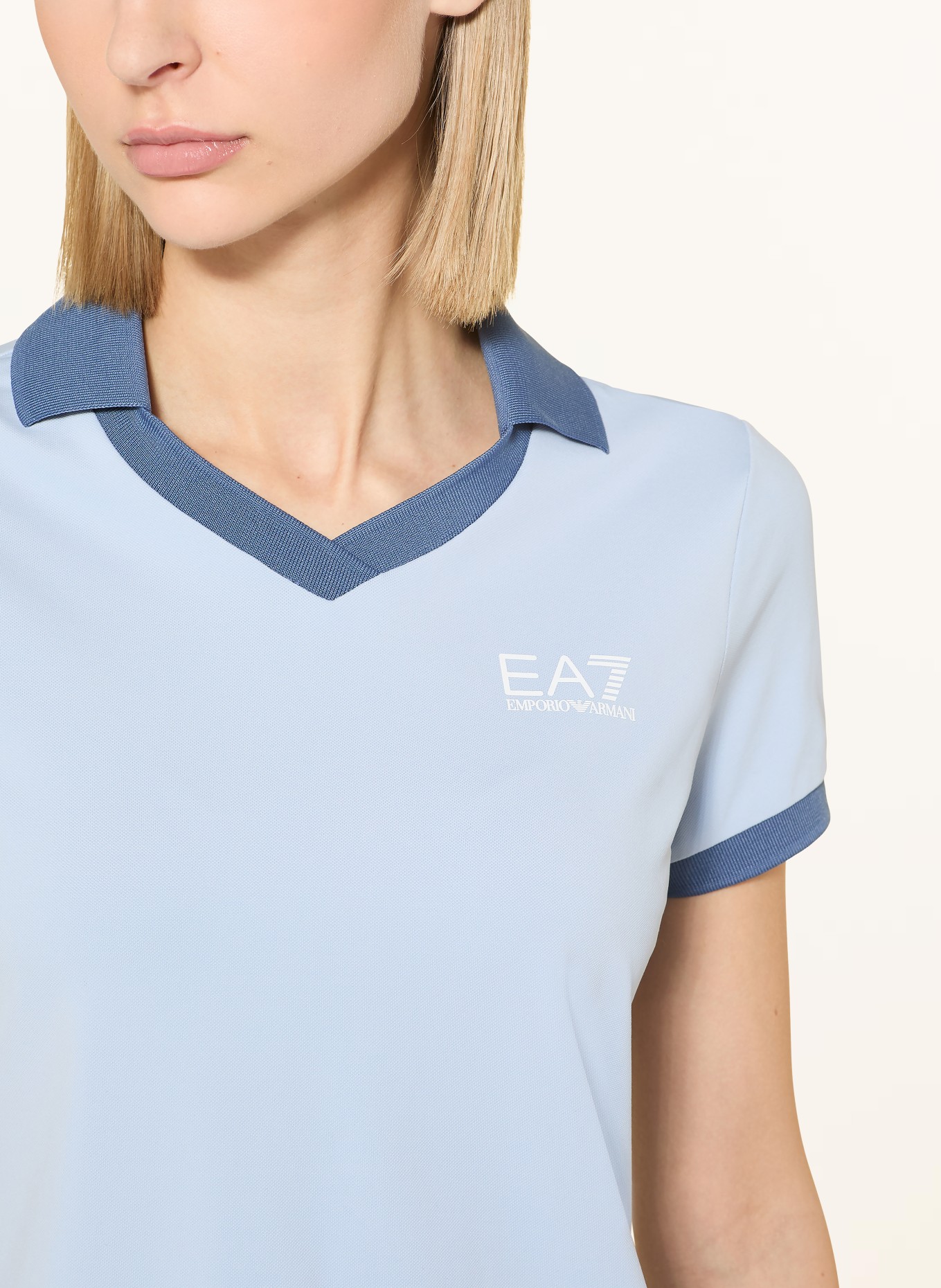 EA7 EMPORIO ARMANI Funktions-Poloshirt TENNIS PRO: HELLBLAU / BLAU