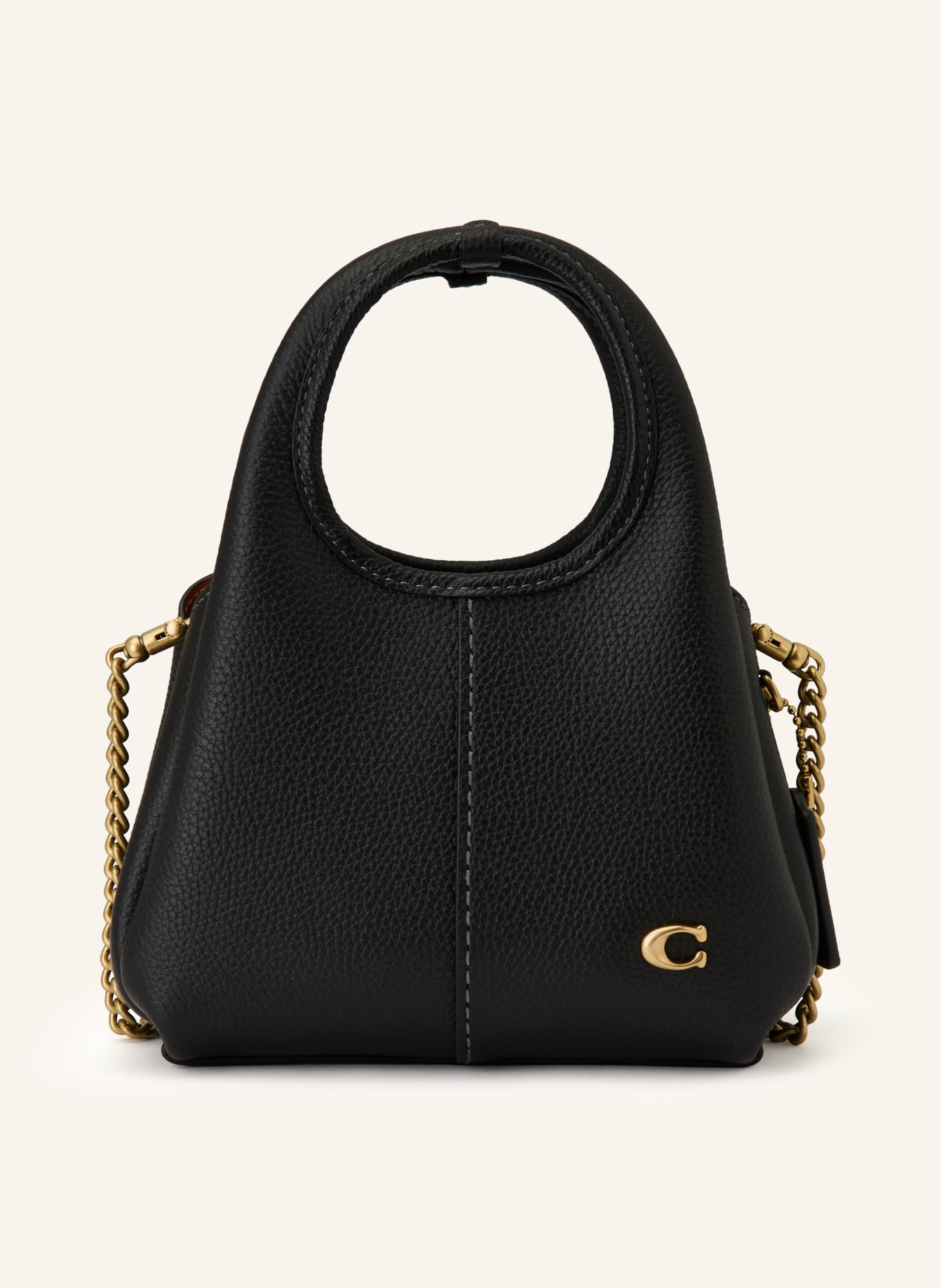 COACH Mikro taška LANA: ČERNÁ / ZLATÁ