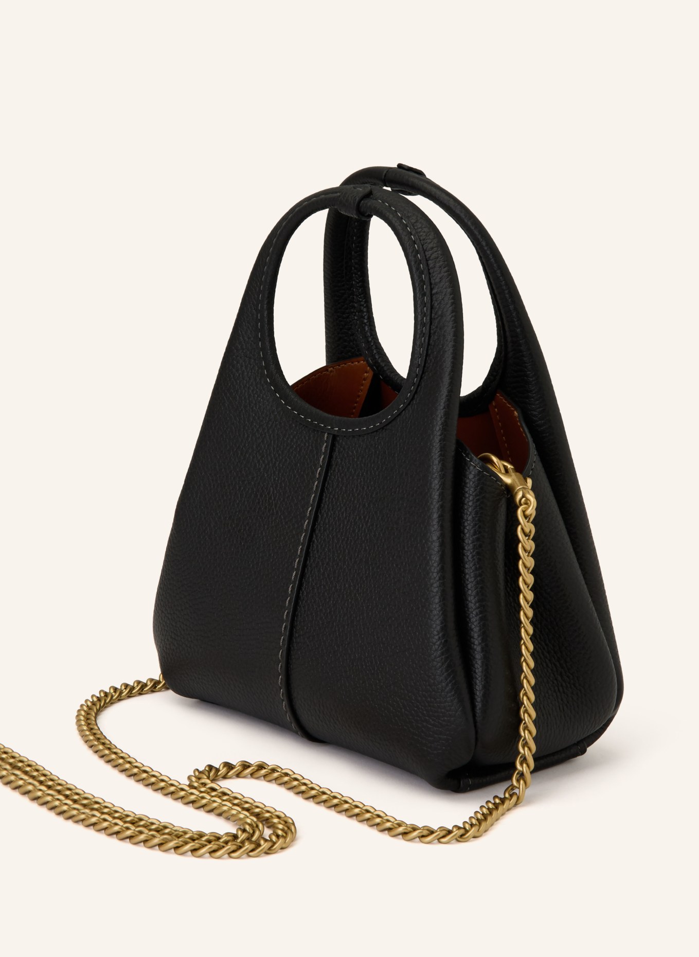 COACH Mikro taška LANA: ČERNÁ / ZLATÁ