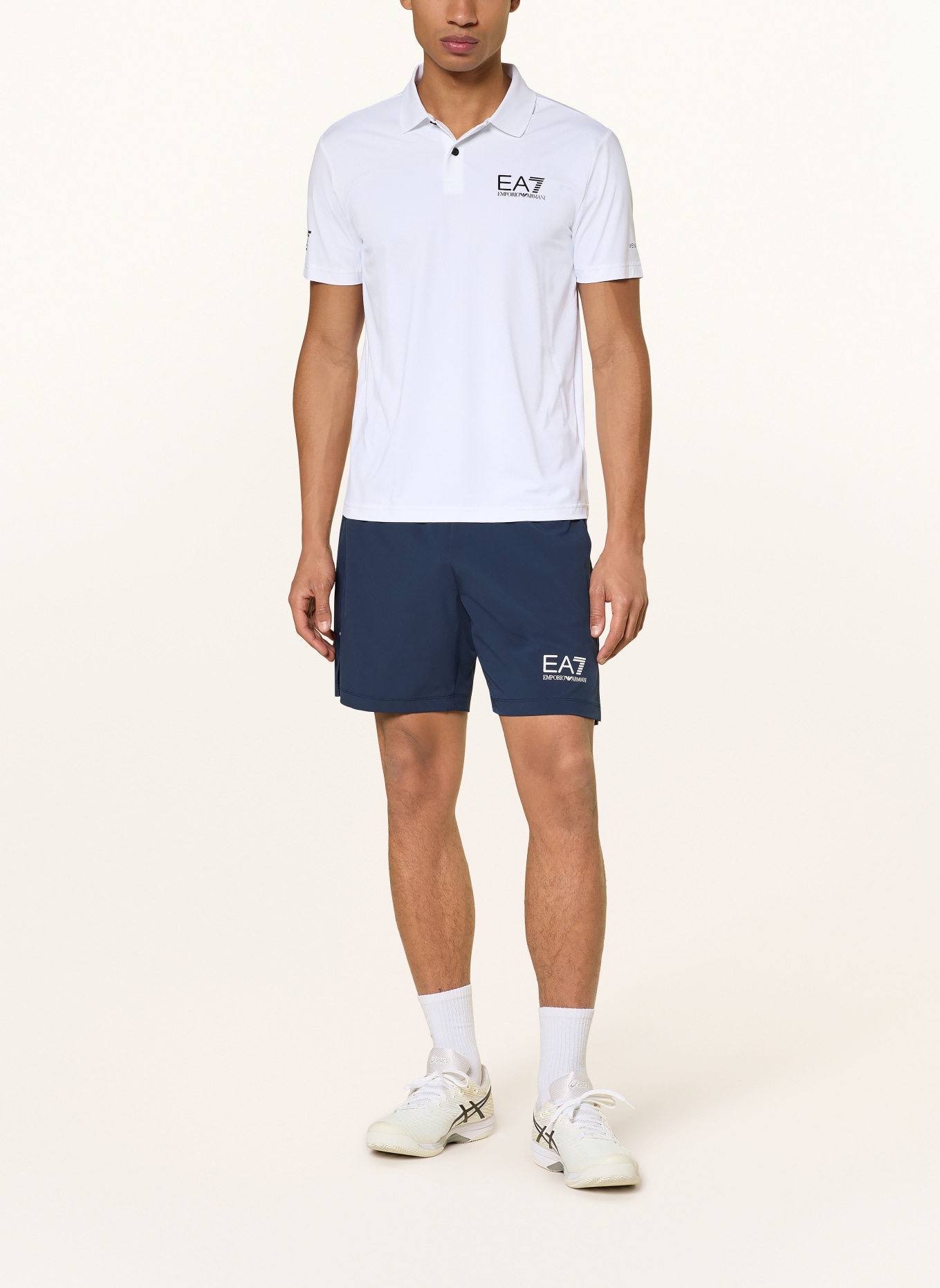 EA7 EMPORIO ARMANI Funktions-Poloshirt: WEISS