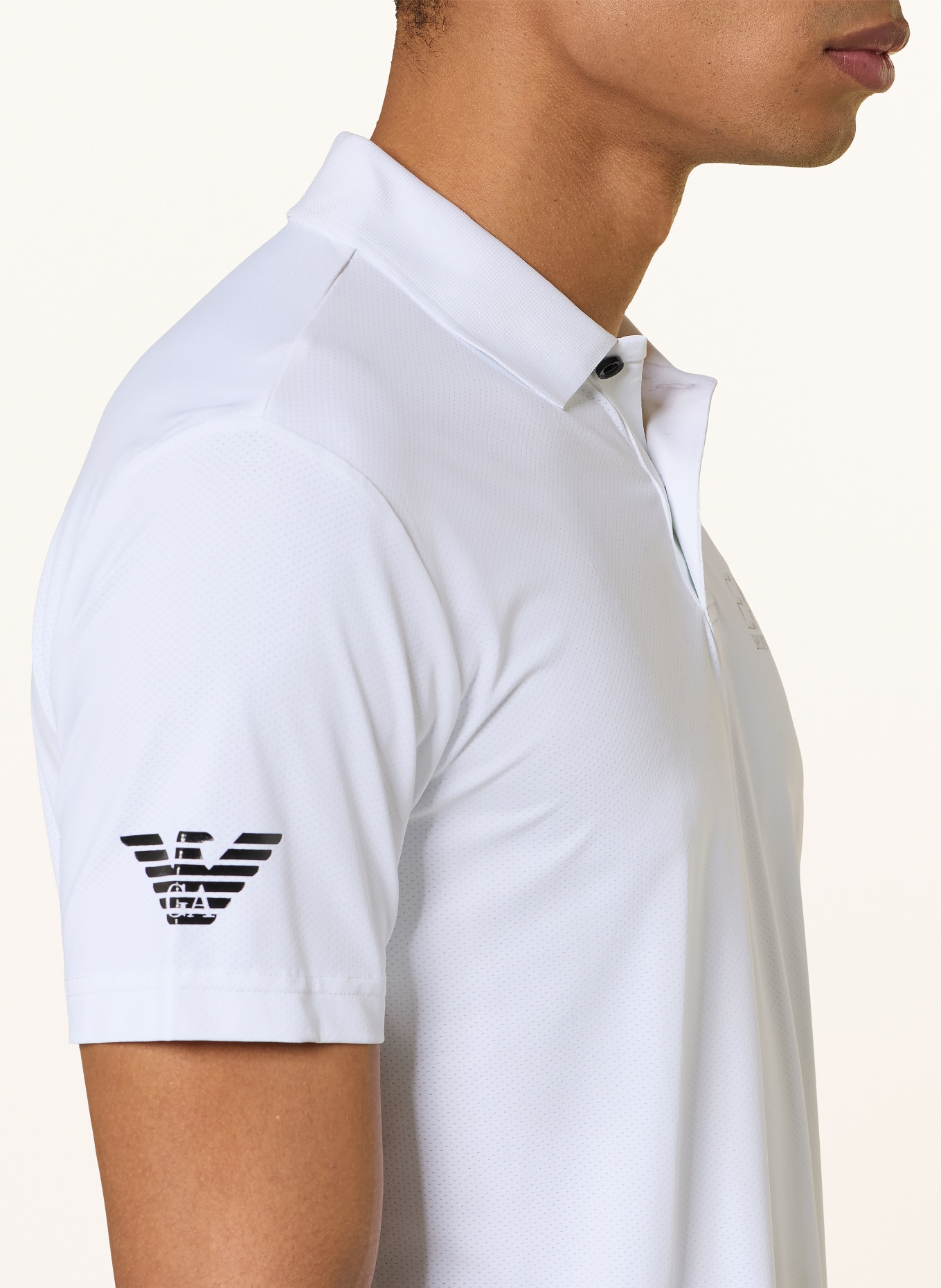EA7 EMPORIO ARMANI Funktions-Poloshirt: WEISS
