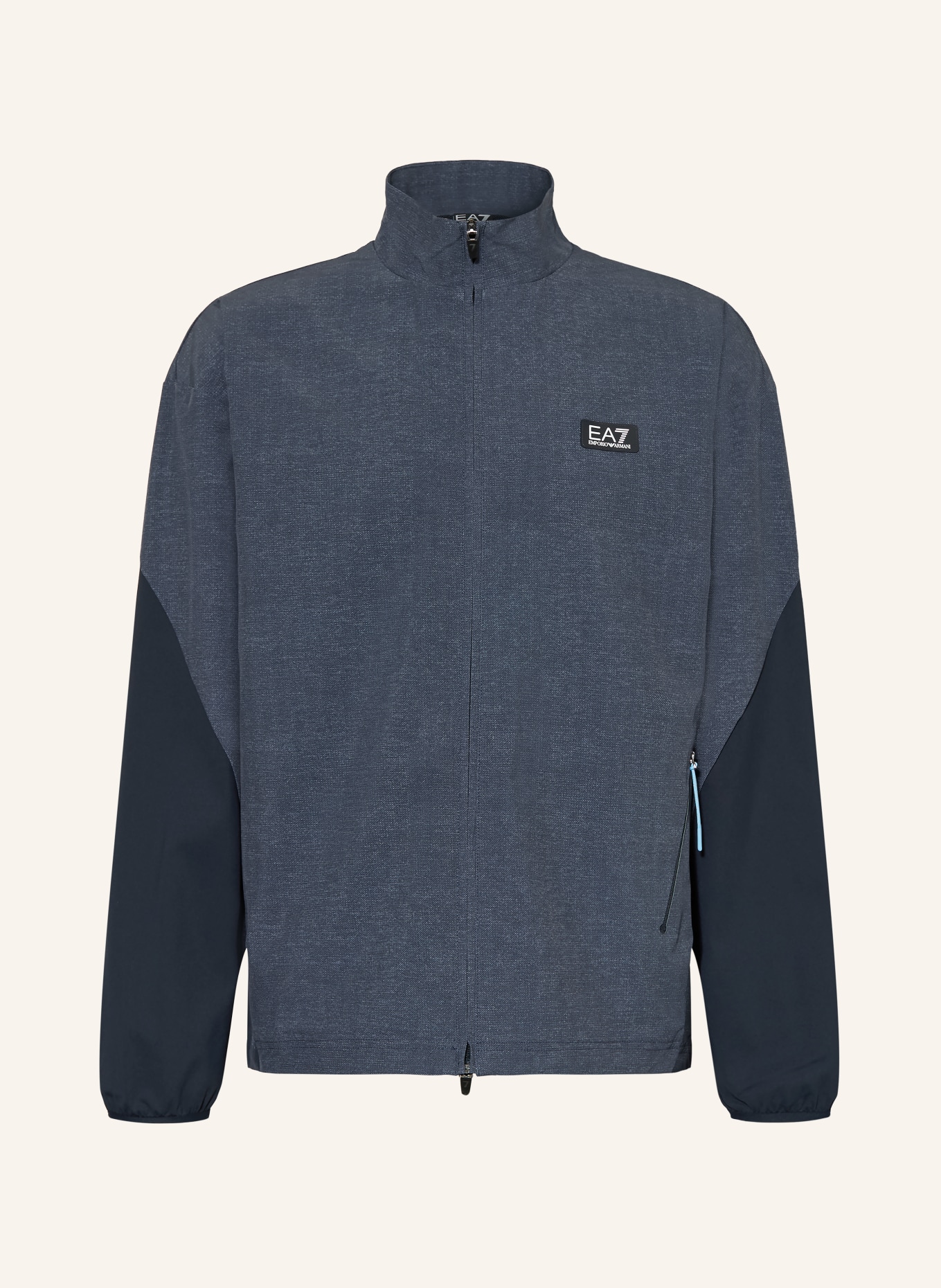 EA7 EMPORIO ARMANI tréninková bunda: TMAVĚ MODRÁ / MODRÁ