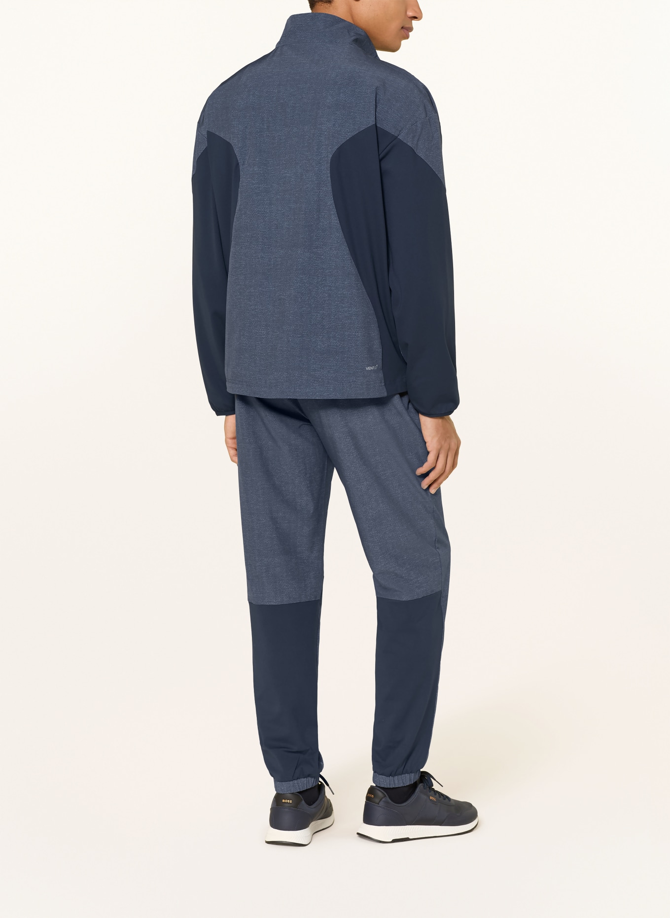 EA7 EMPORIO ARMANI tréninková bunda: TMAVĚ MODRÁ / MODRÁ