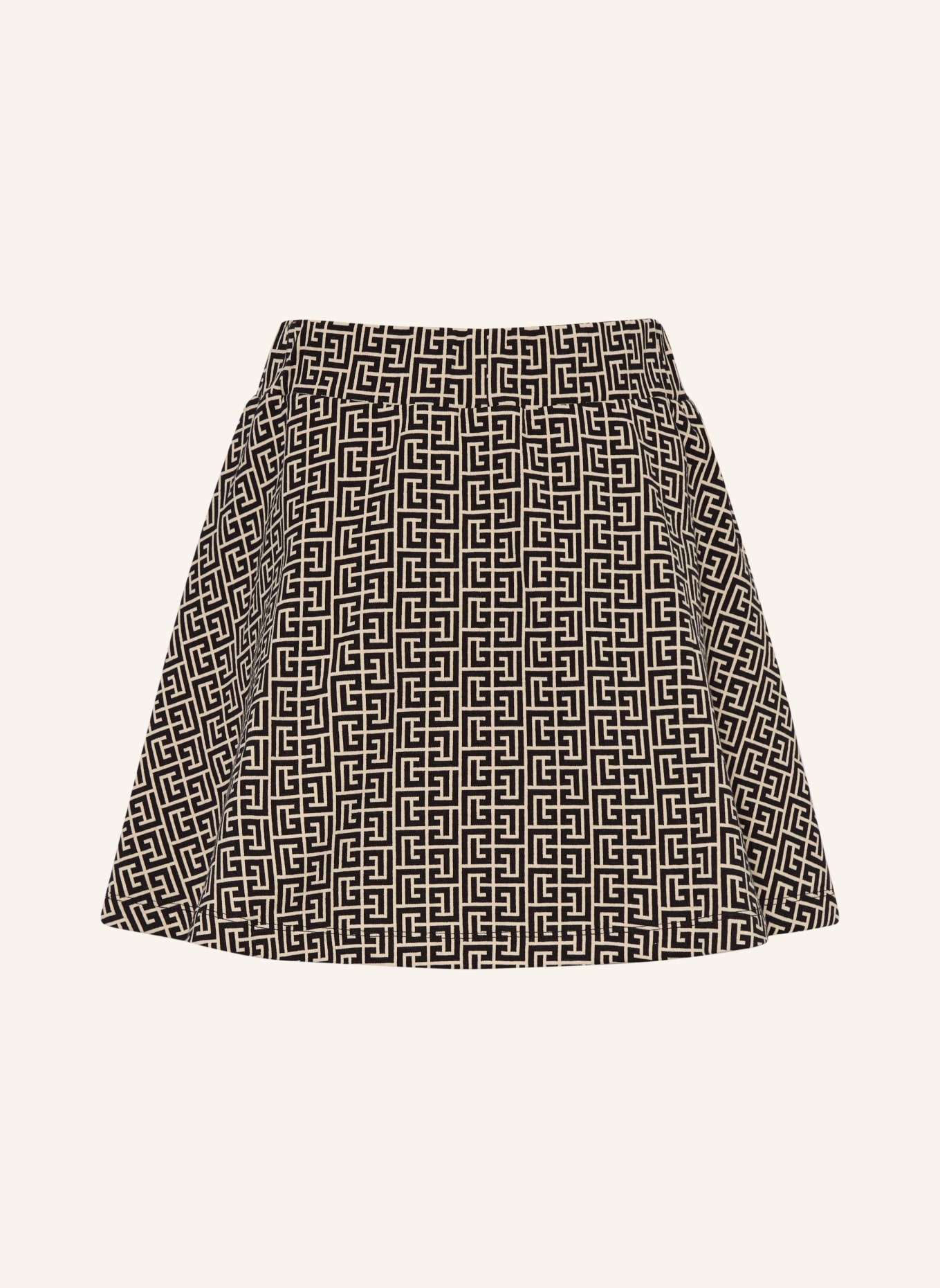 BALMAIN Jerseyrock: SCHWARZ / BEIGE