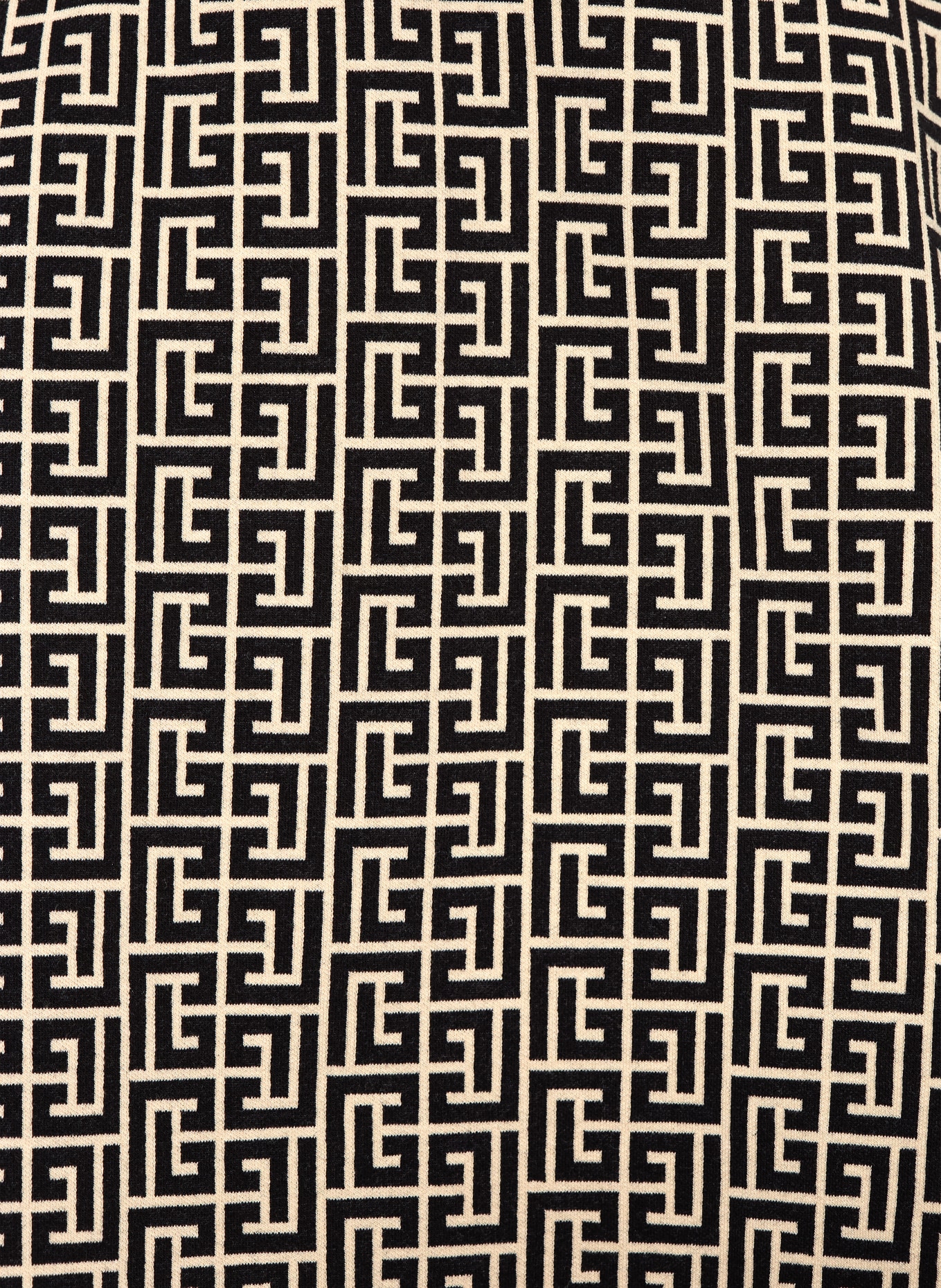 BALMAIN Jerseyrock: SCHWARZ / BEIGE