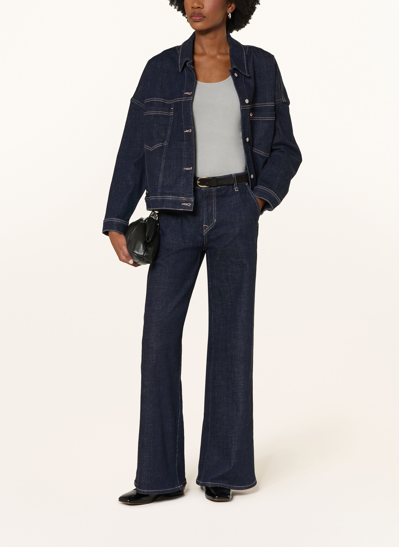 TRUE RELIGION Wide Leg Jeans LAUREN: 4645 MID BLUE