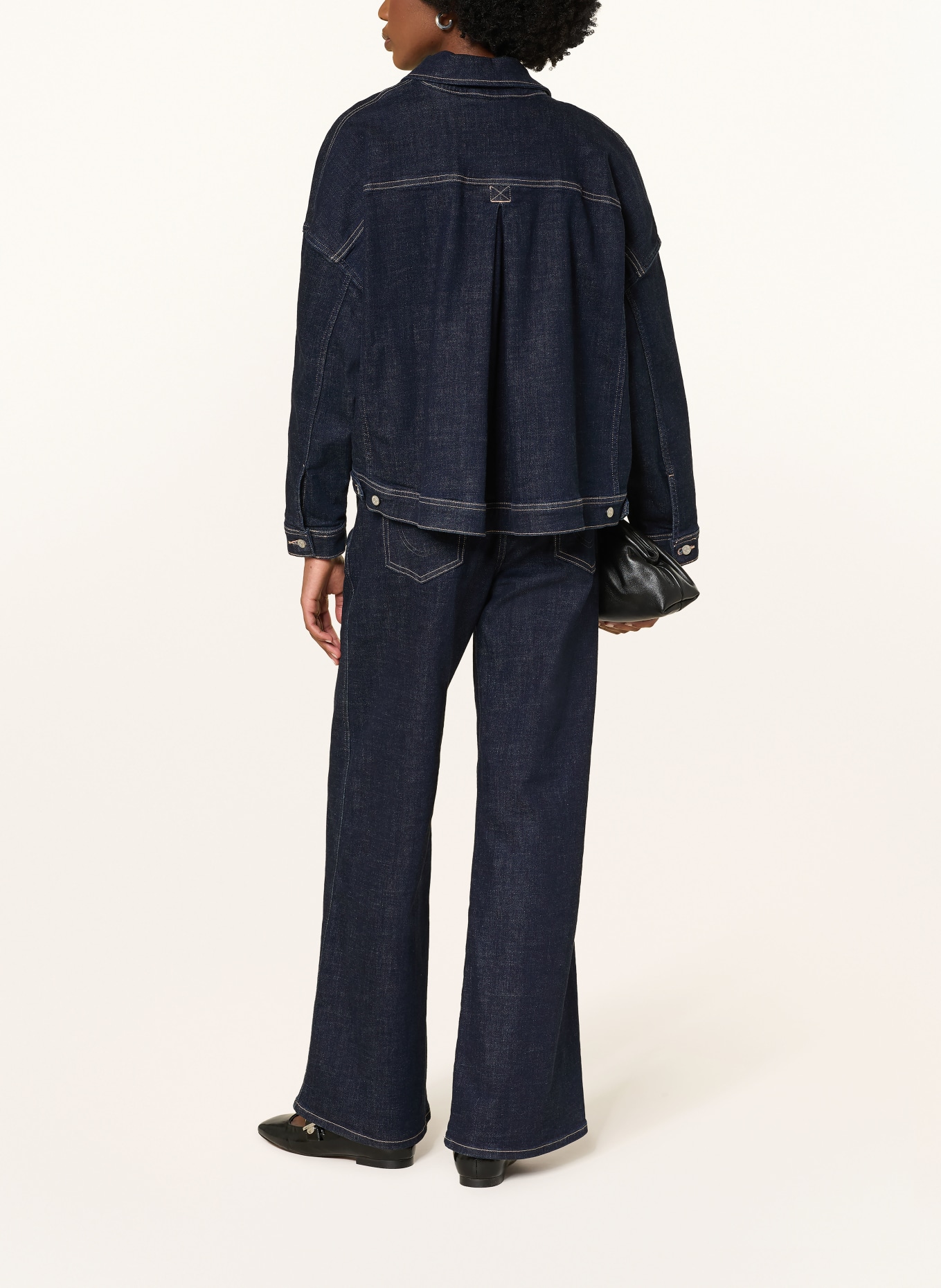 TRUE RELIGION Wide Leg Jeans LAUREN: 4645 MID BLUE