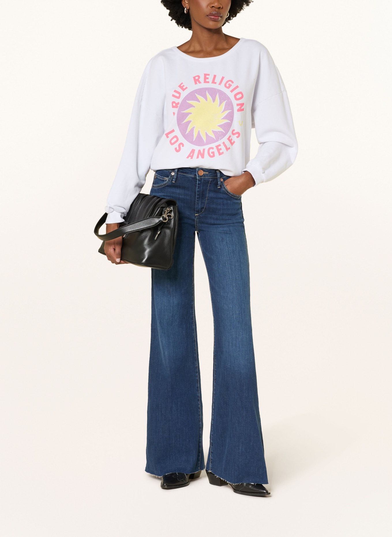 TRUE RELIGION Flared Jeans MIJA: 4645 MID BLUE