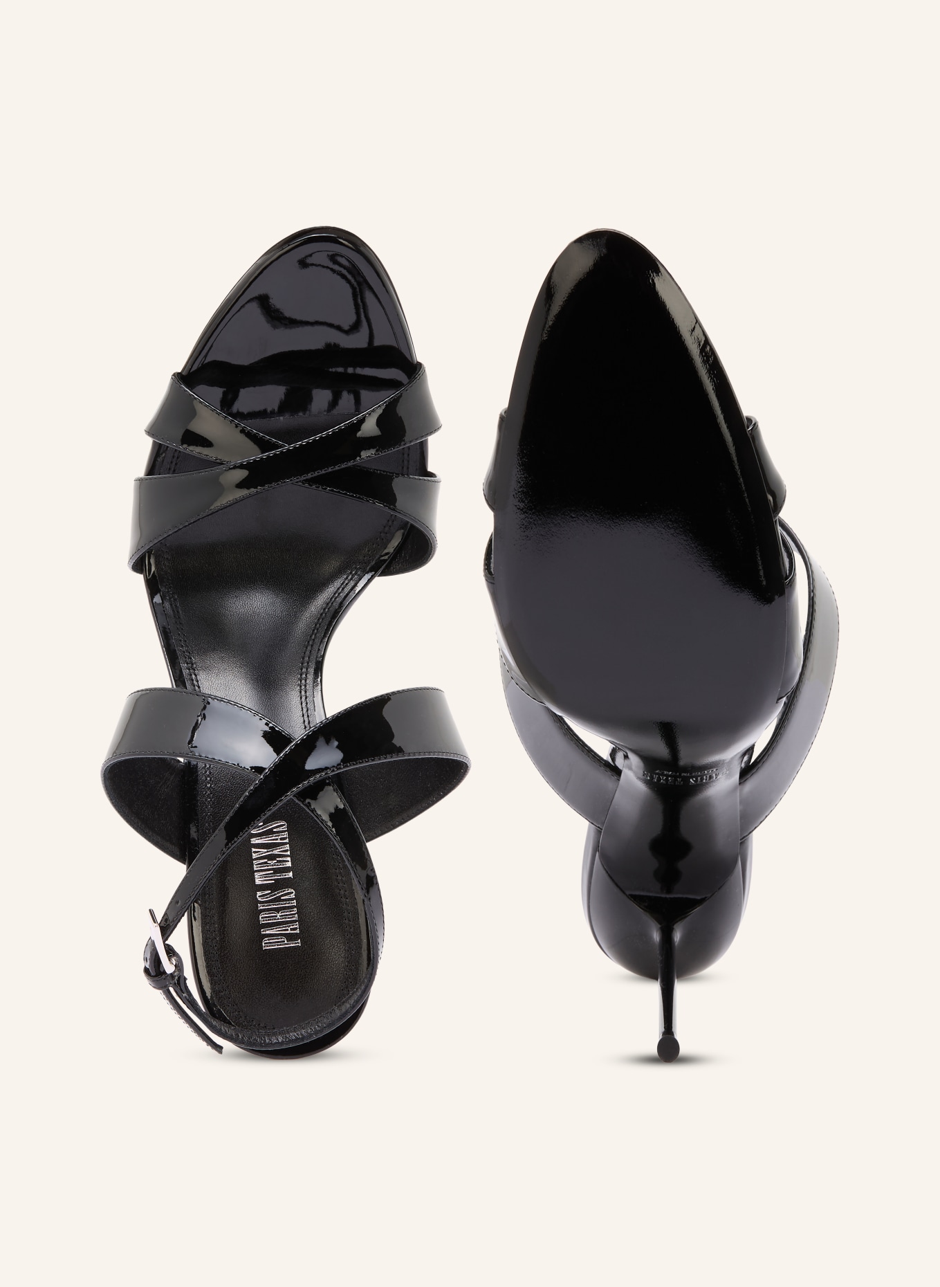 PARIS TEXAS Lacksandaletten LIDIA: SCHWARZ
