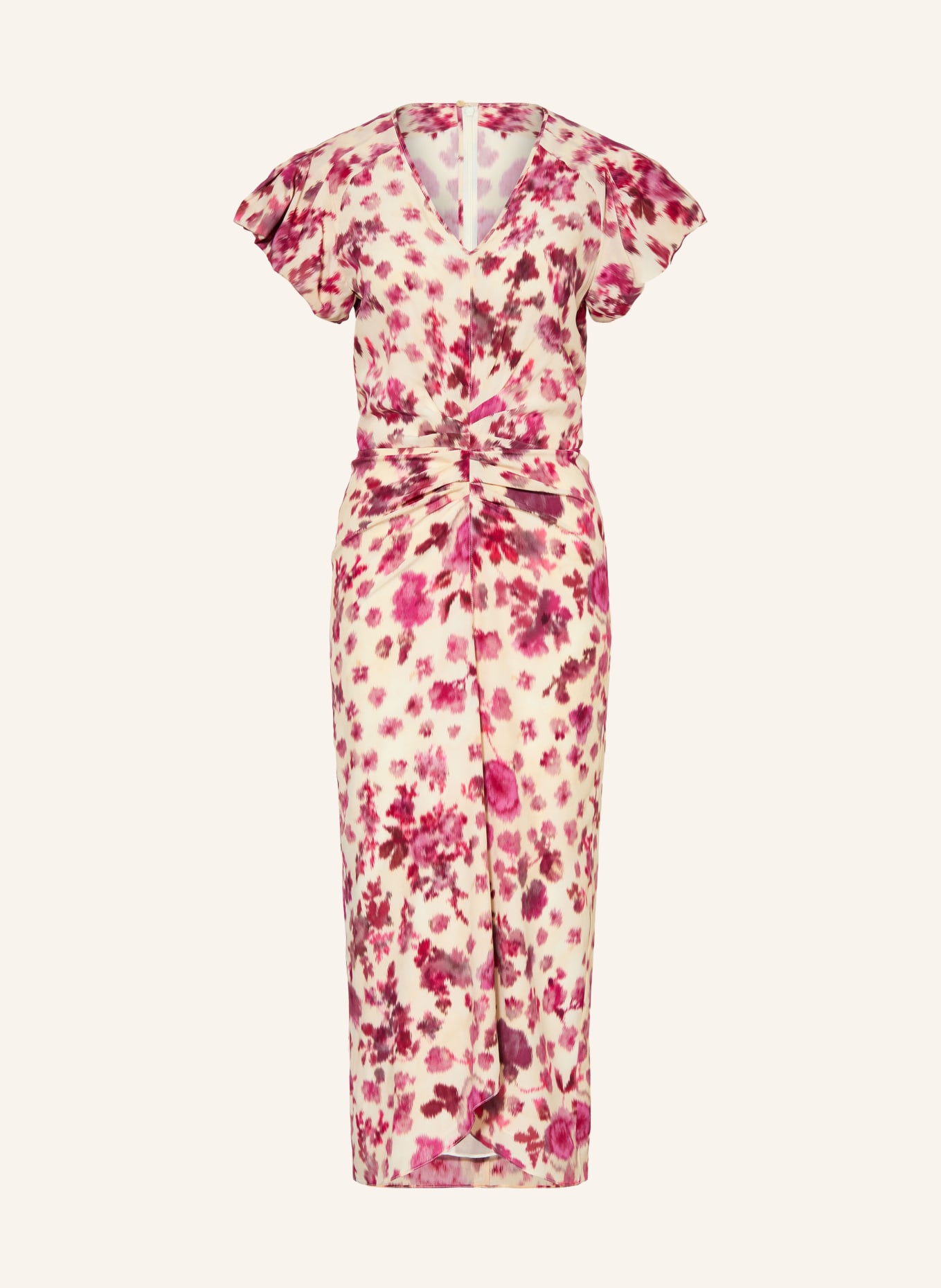 ISABEL MARANT Cocktailkleid TERENAE aus Seide: FUCHSIA / CREME