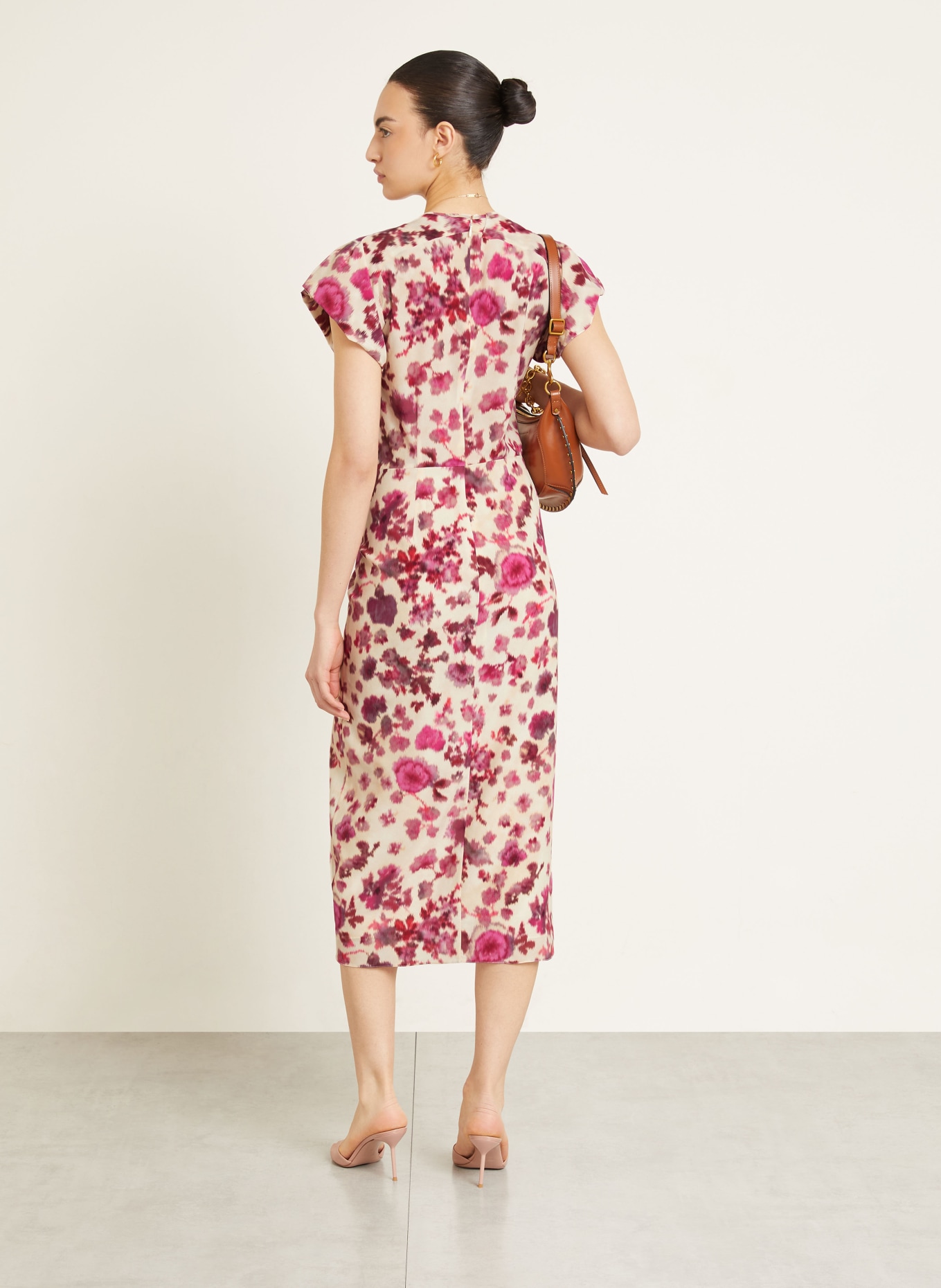 ISABEL MARANT Cocktailkleid TERENAE aus Seide: FUCHSIA / CREME