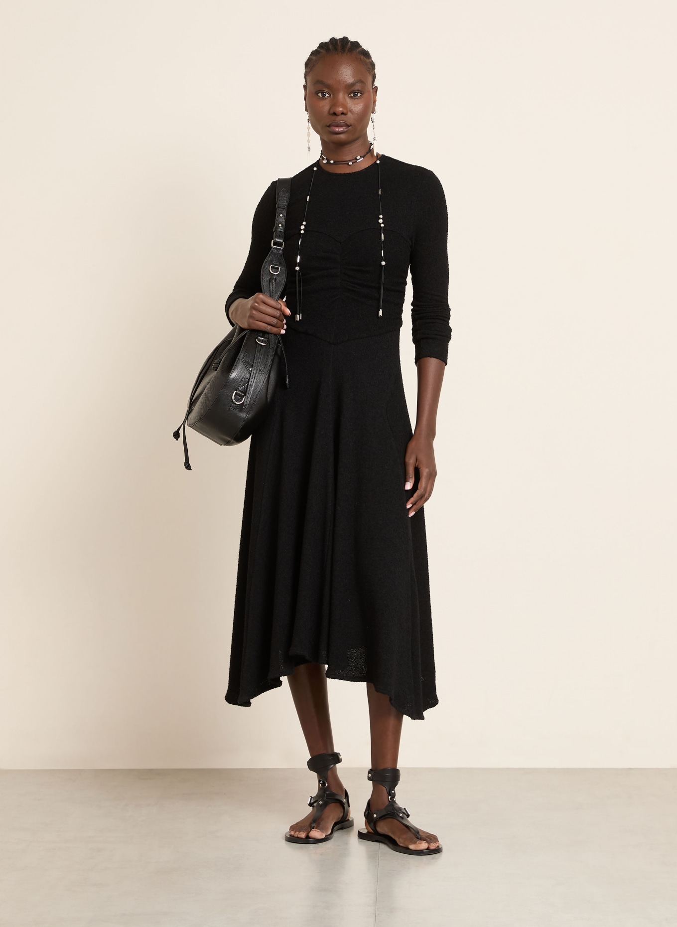 ISABEL MARANT Bouclé-Kleid: SCHWARZ