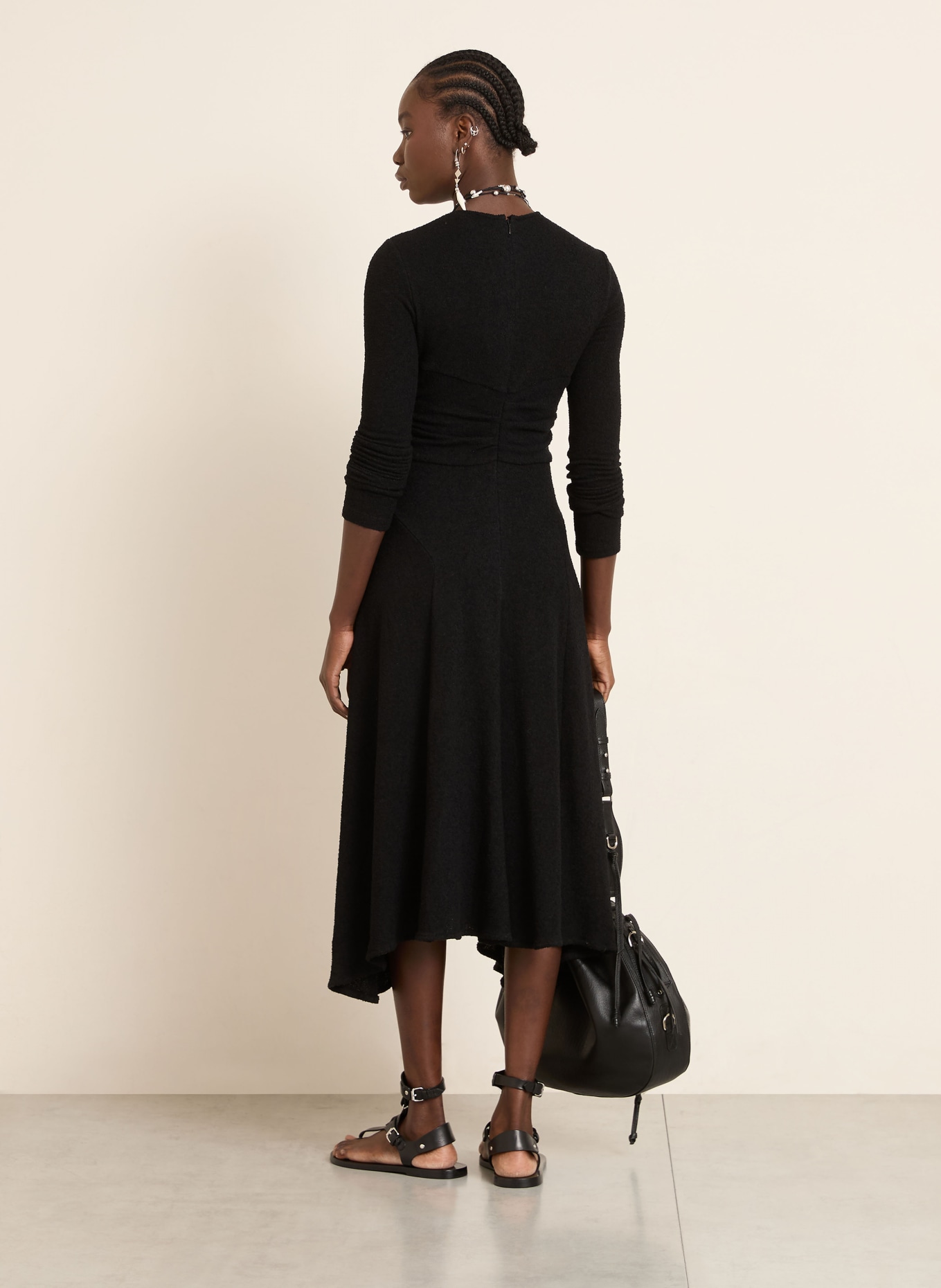 ISABEL MARANT Bouclé-Kleid: SCHWARZ