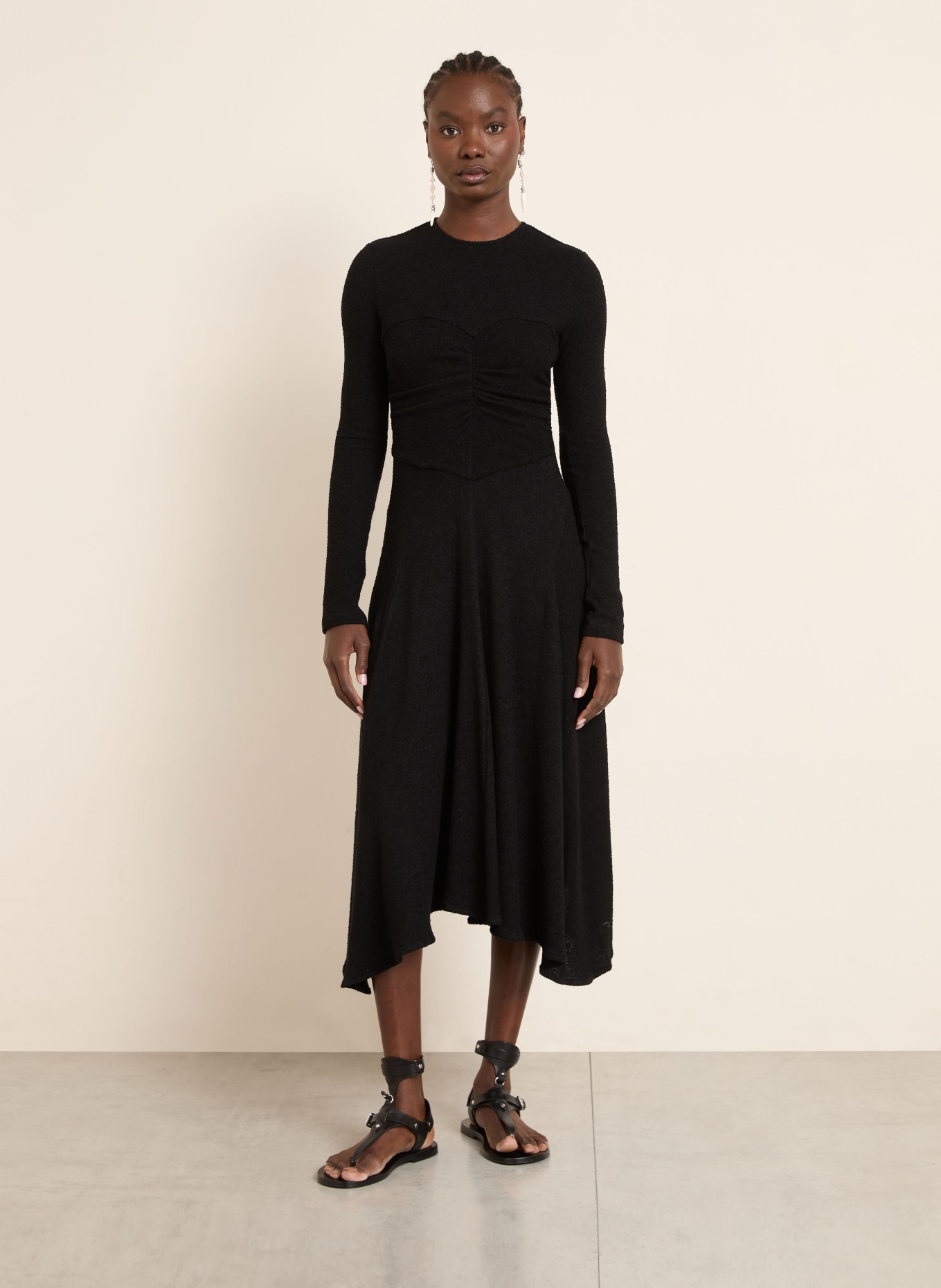ISABEL MARANT Bouclé-Kleid: SCHWARZ