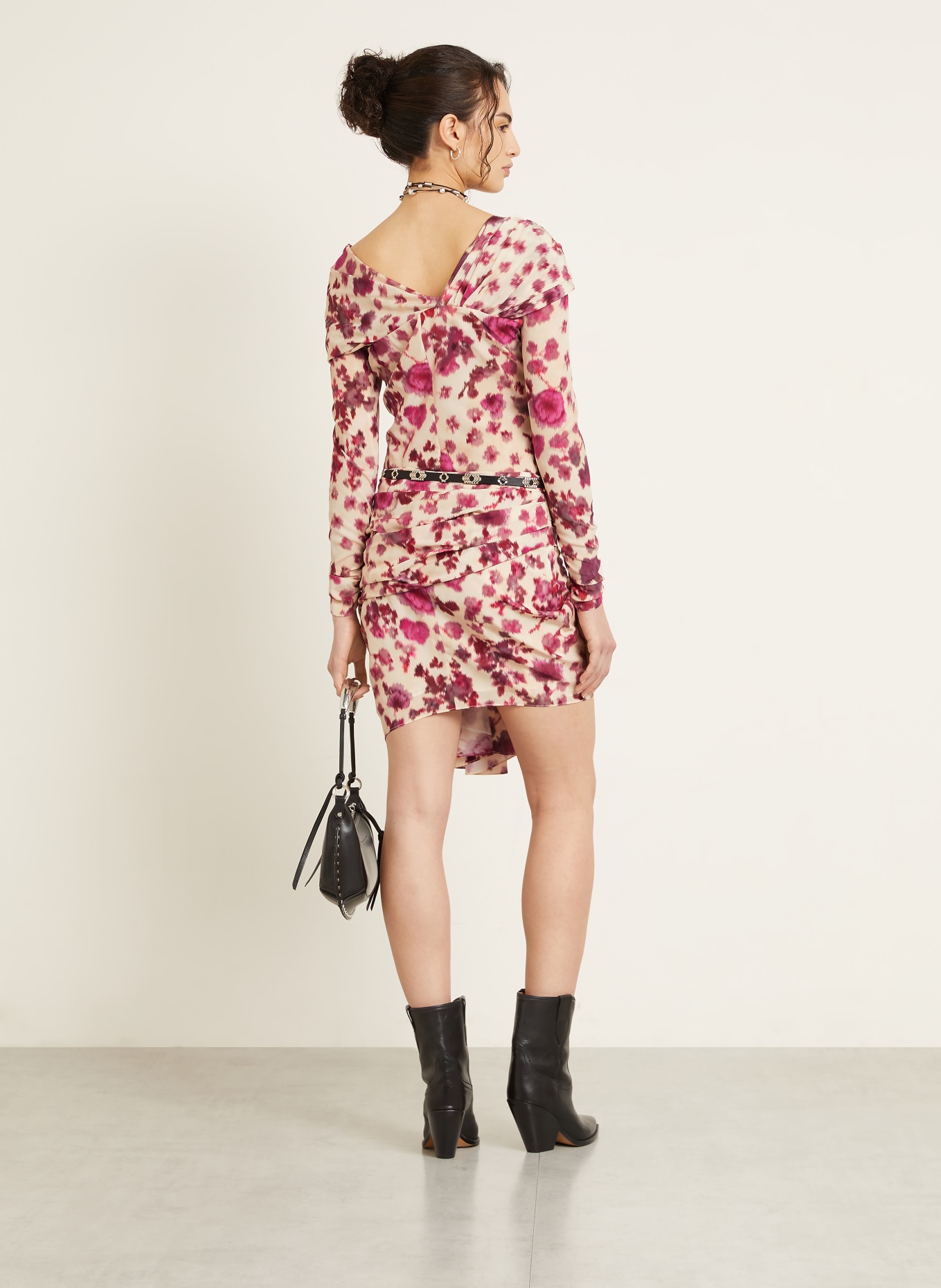 ISABEL MARANT Seidenrock OVIA: FUCHSIA / ECRU