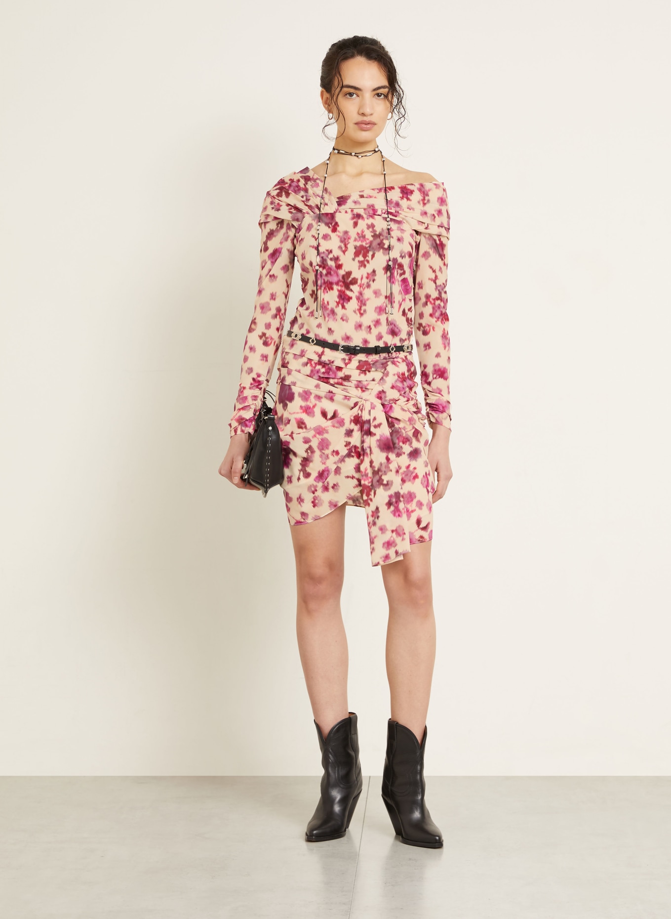 ISABEL MARANT Blusenshirt DANKA aus Seide: FUCHSIA / CREME