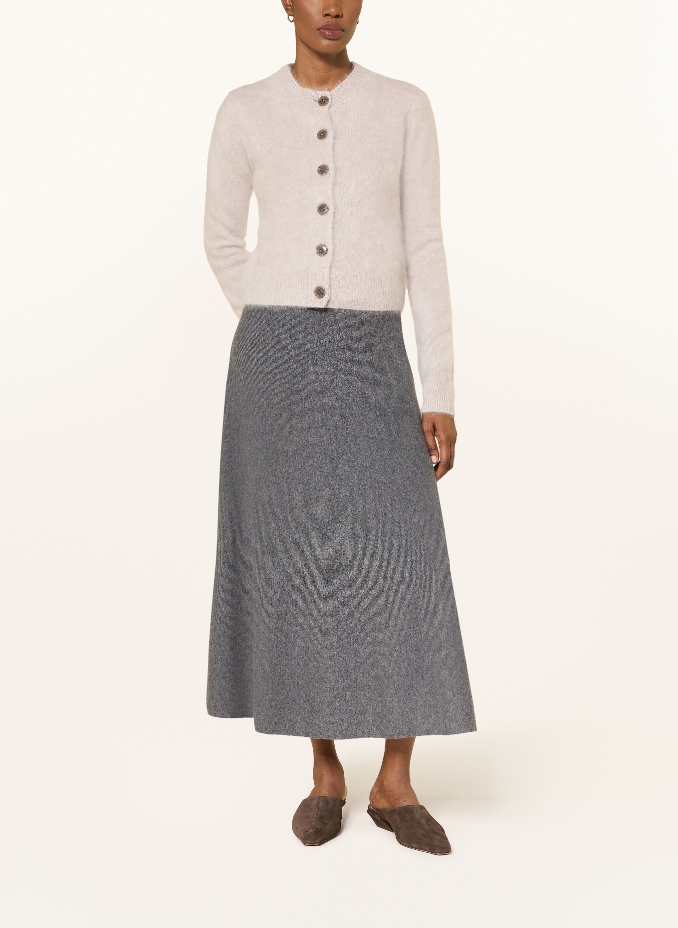 LISA YANG Cashmere cardigan: BEIGE