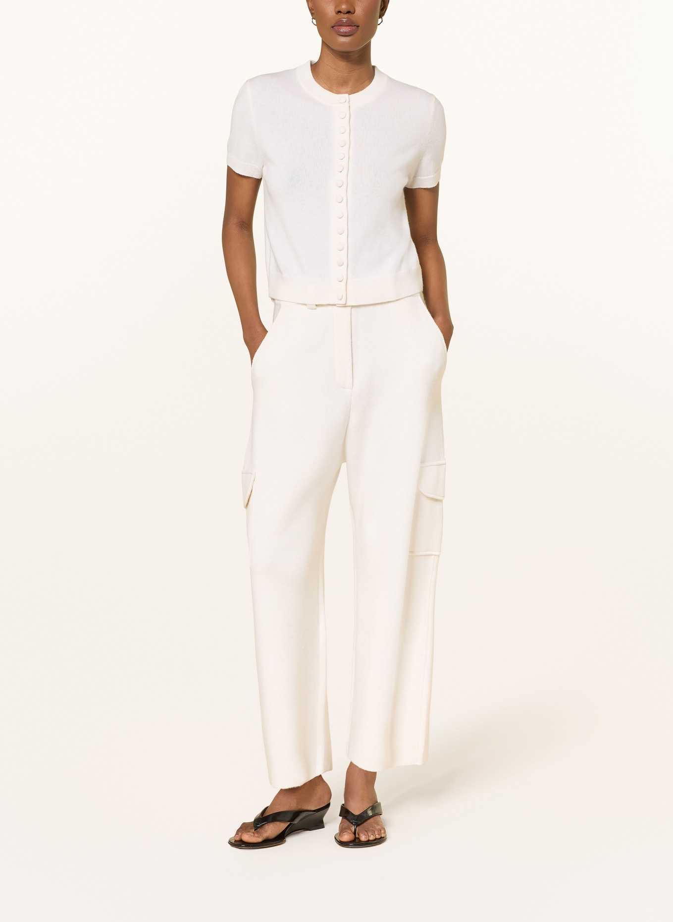 LISA YANG Strickjacke aus Cashmere: CREME