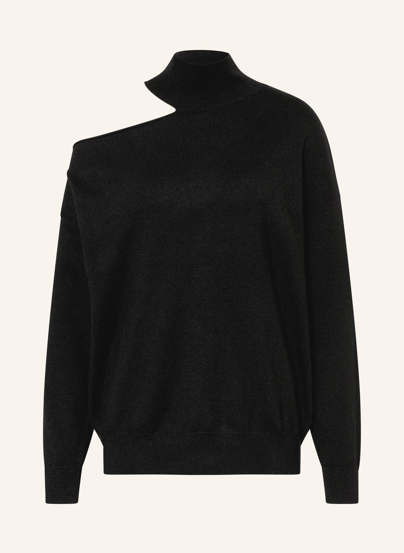LISA YANG Cashmere sweater with cut-out: BLACK