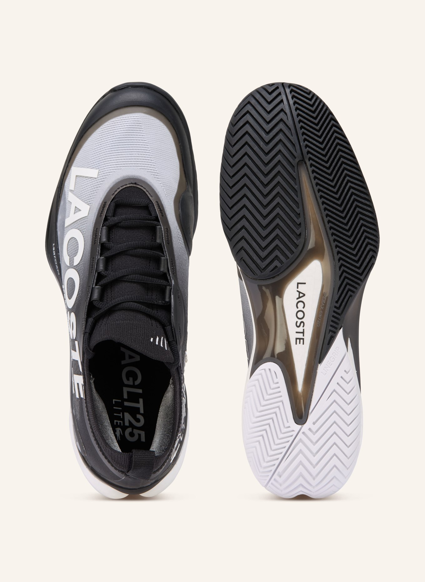 LACOSTE Tennissschuhe AG-LT25 LITE: SCHWARZ / GRAU